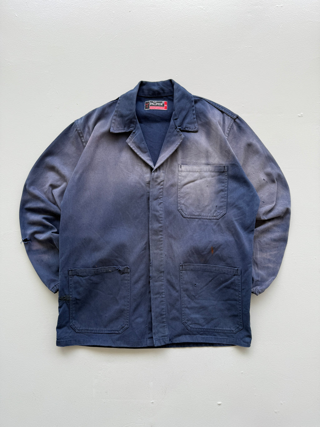 Faded Navy Blue French Chore Jacket 90's Vintage Workwear CH201 - Small