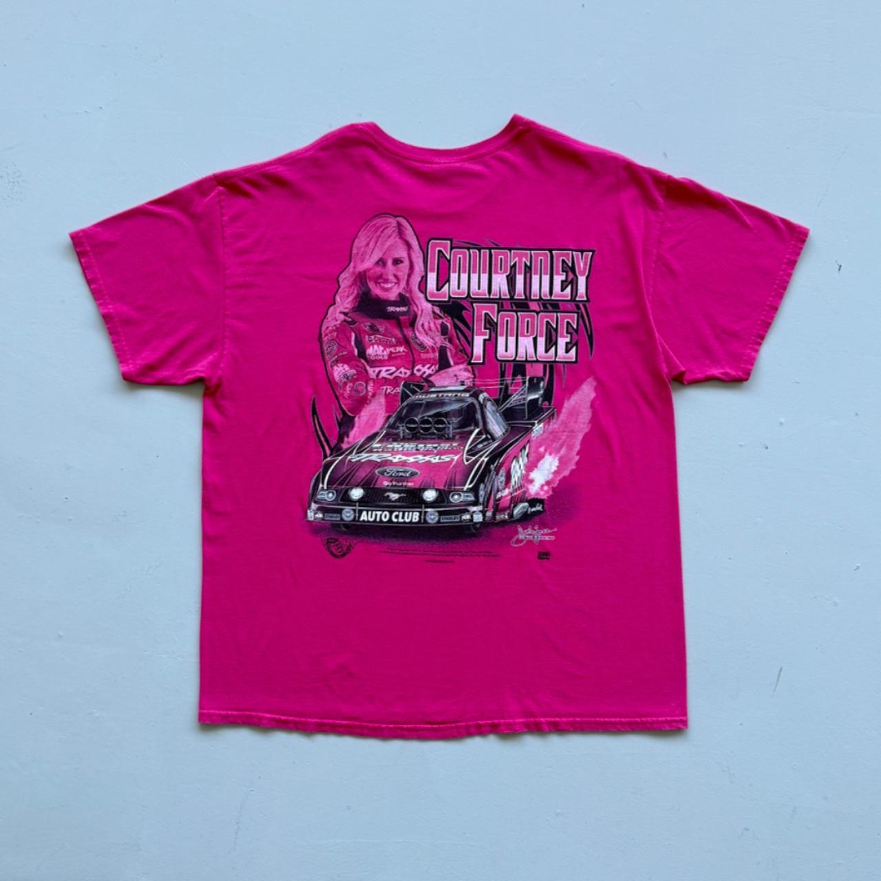 Hot Pink Nascar 00s Vintage Courtney Force Graphic T-shirt - XL