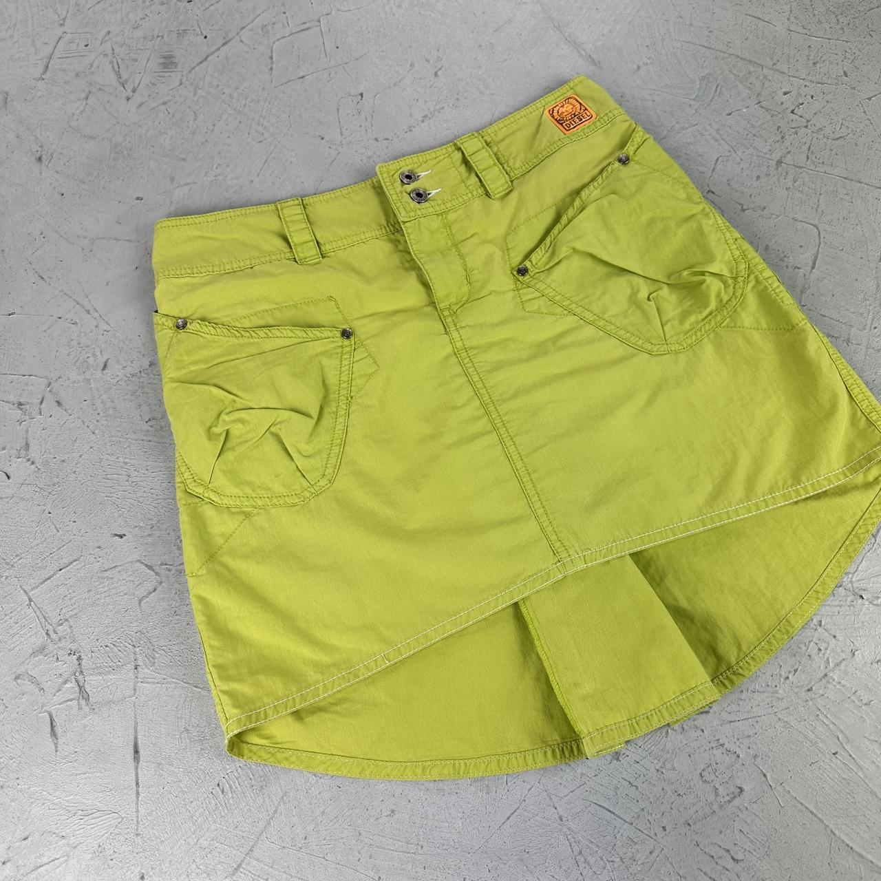 Diesel Lime Green Vintage Y2K Skirt - 26