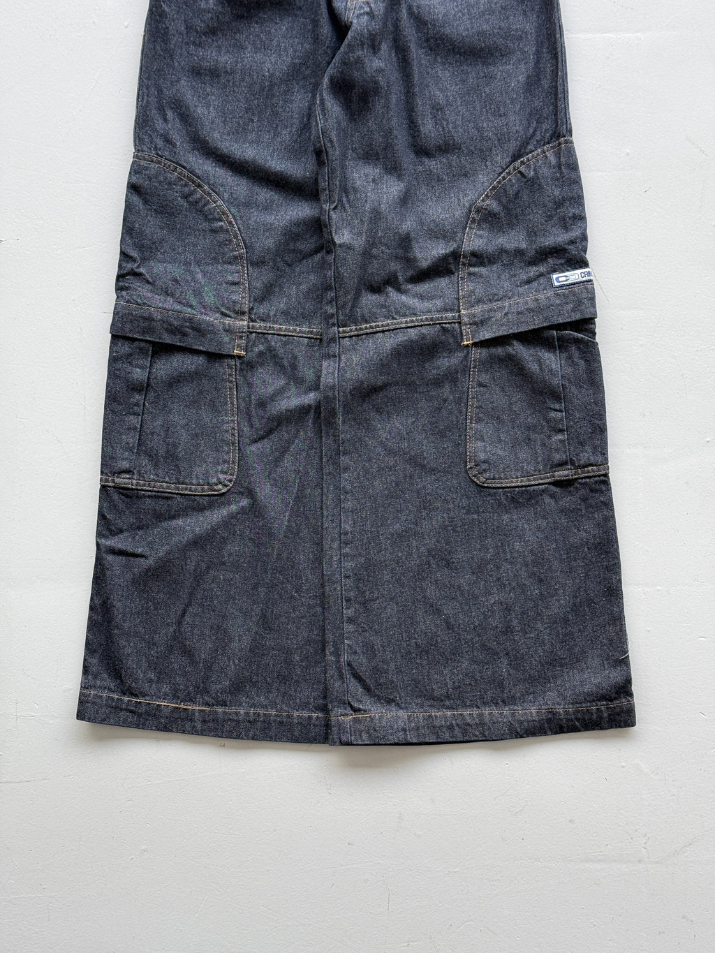 Navy Criminal Damage Y2K Vintage Wide Leg Baggy Jeans - W26 x L31