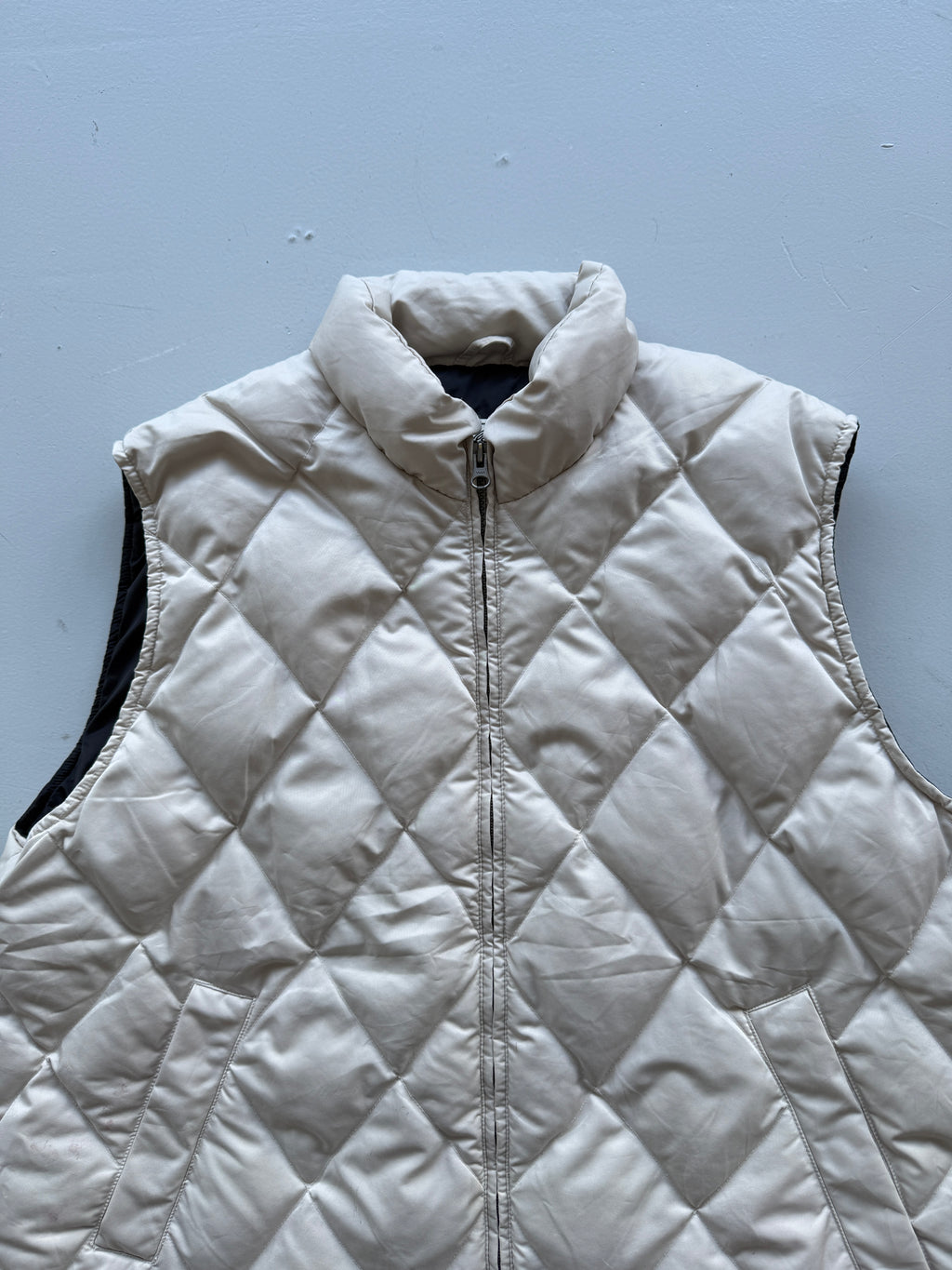 Cream Eddie Bauer 90's Vintage Quilted Body Warmer Vest - XL