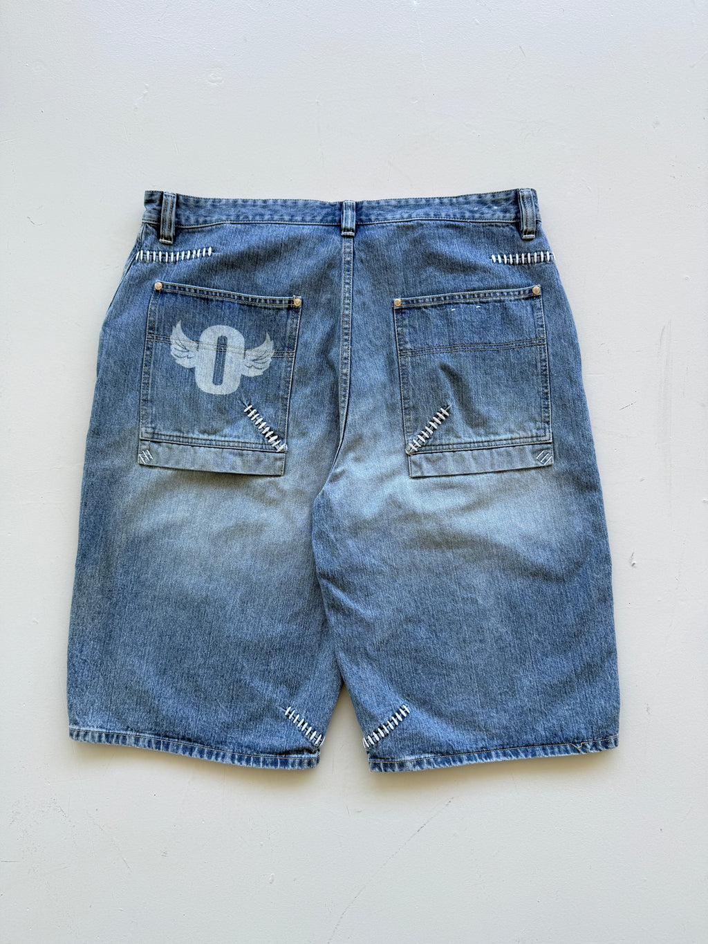 Light Blue Outkast 90's Vintage Baggy Hip Hop Denim Shorts - W40 x L12.5