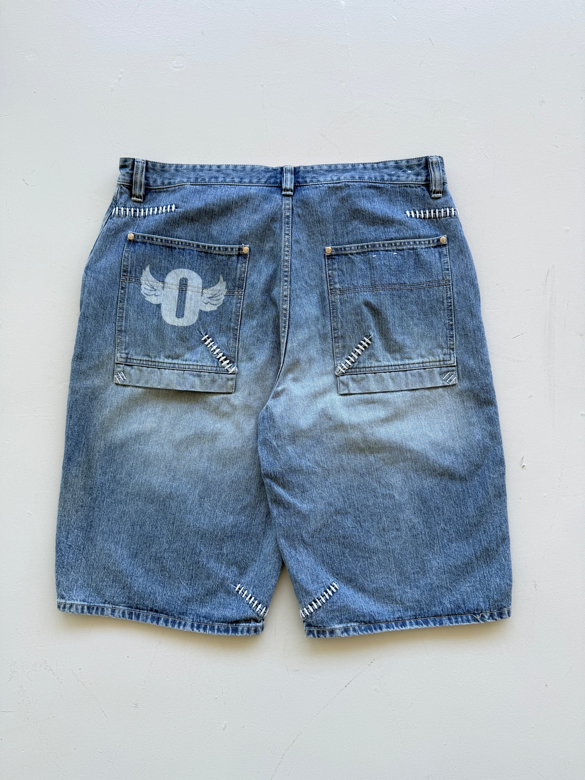 Light Blue Outkast 90's Vintage Baggy Hip Hop Denim Shorts - W40 x L12.5