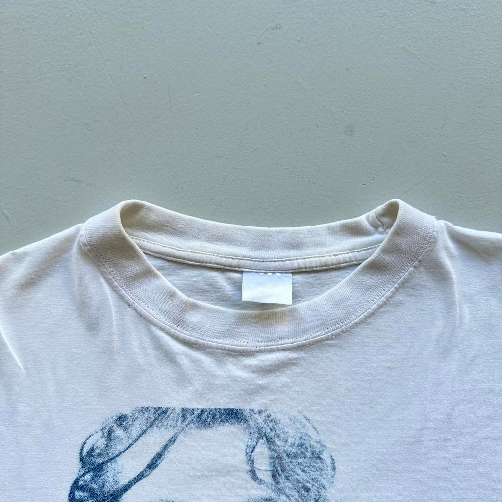 White Blue Romantic 00's Vintage T-shirt - Large