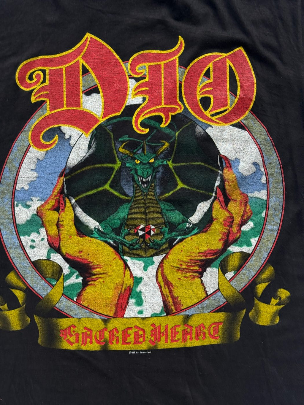 Dio Sacred Heart Euro Tour 1986 Vintage Single Stitch Band T-Shirt - Small/Mediu