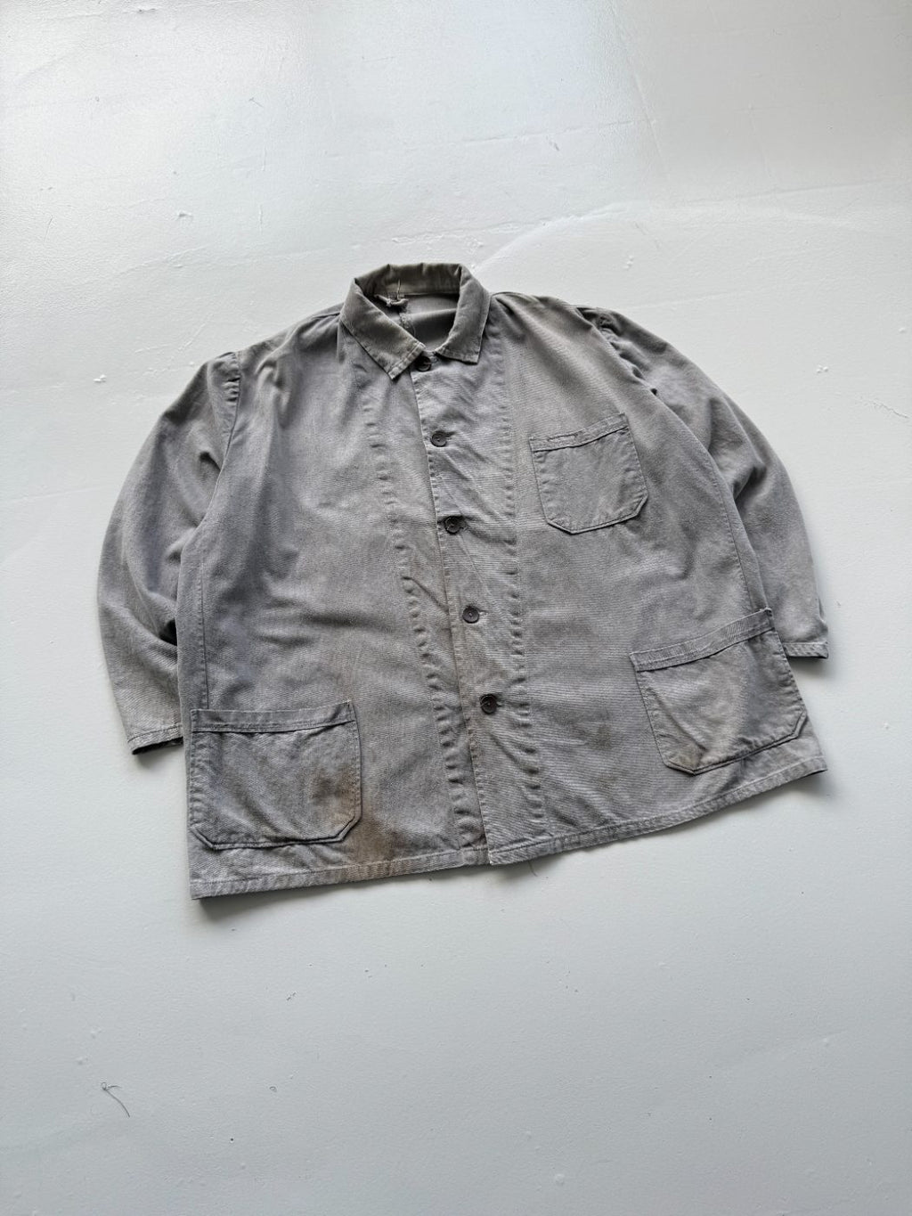 Grey Vintage French Chore Faded 70's Jacket CH181 - XL