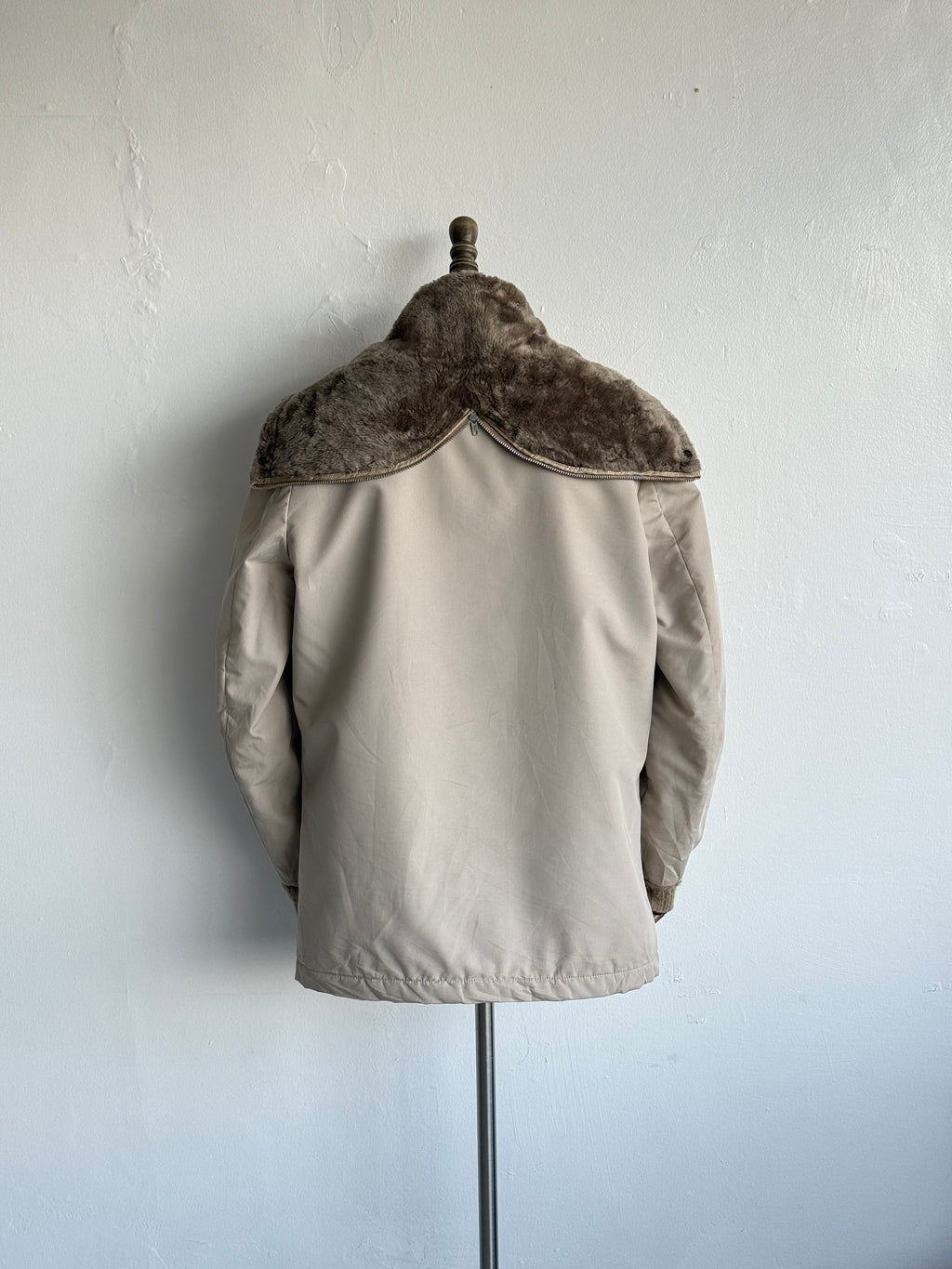 London Fog Faux Fur Collar 70's Vintage Hooded Jacket - Medium