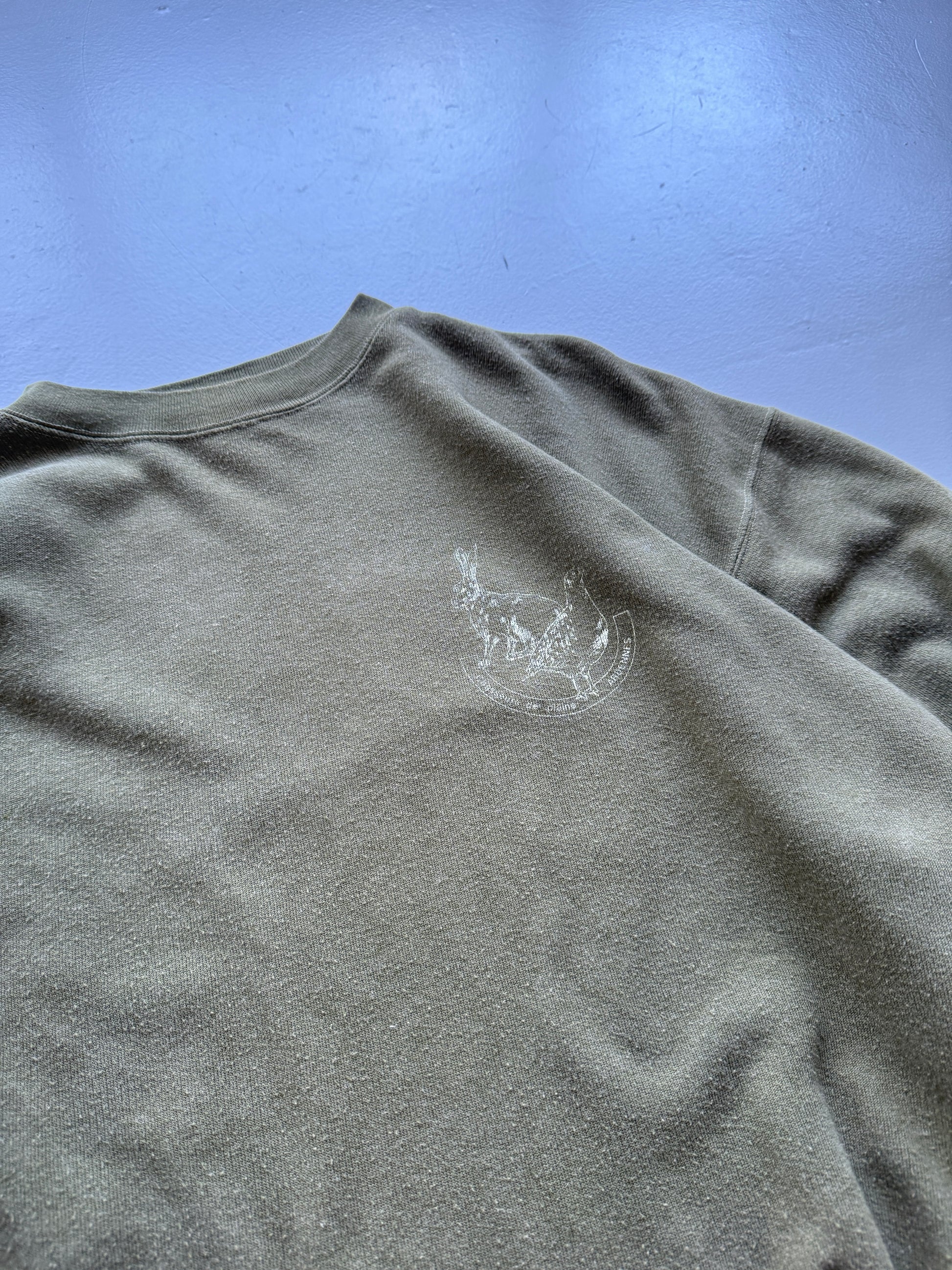 Green Hunting 90's Vintage Sweatshirt Jumper - Small