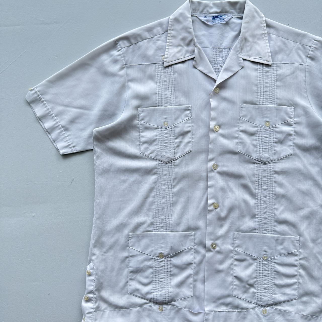Grey Cuban Camp Collar Havanna Vintage 70's Shirt - Large