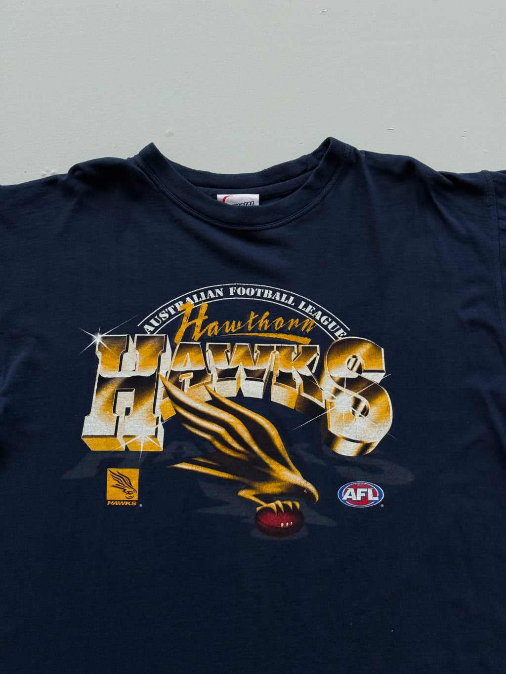 Official AFL Hawthorn Hawks Early 2000's Vintage T-Shirt - XL