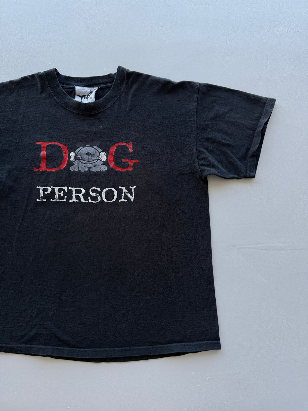 Black Dog Person 90's Vintage Graphic T-Shirt - Large