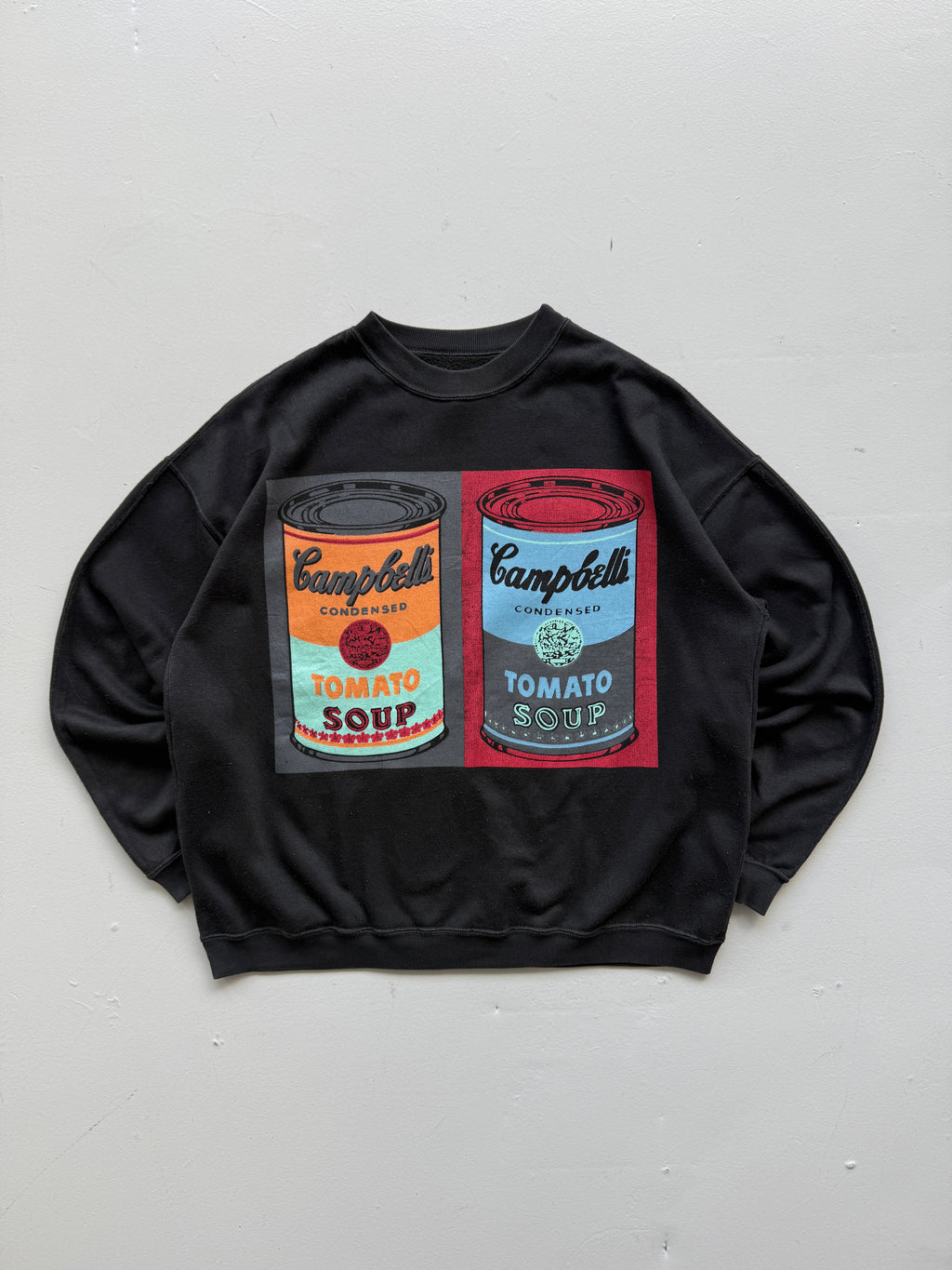 Black Campbell Soup 90's Vintage Andy Warhol Graphic Sweatshirt - Small