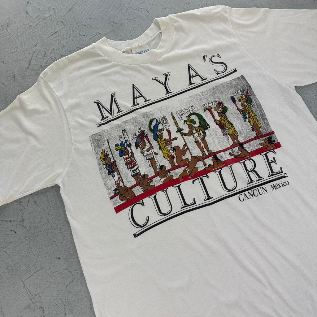 Mayas Culture White 90s vintage T-shirt - Medium