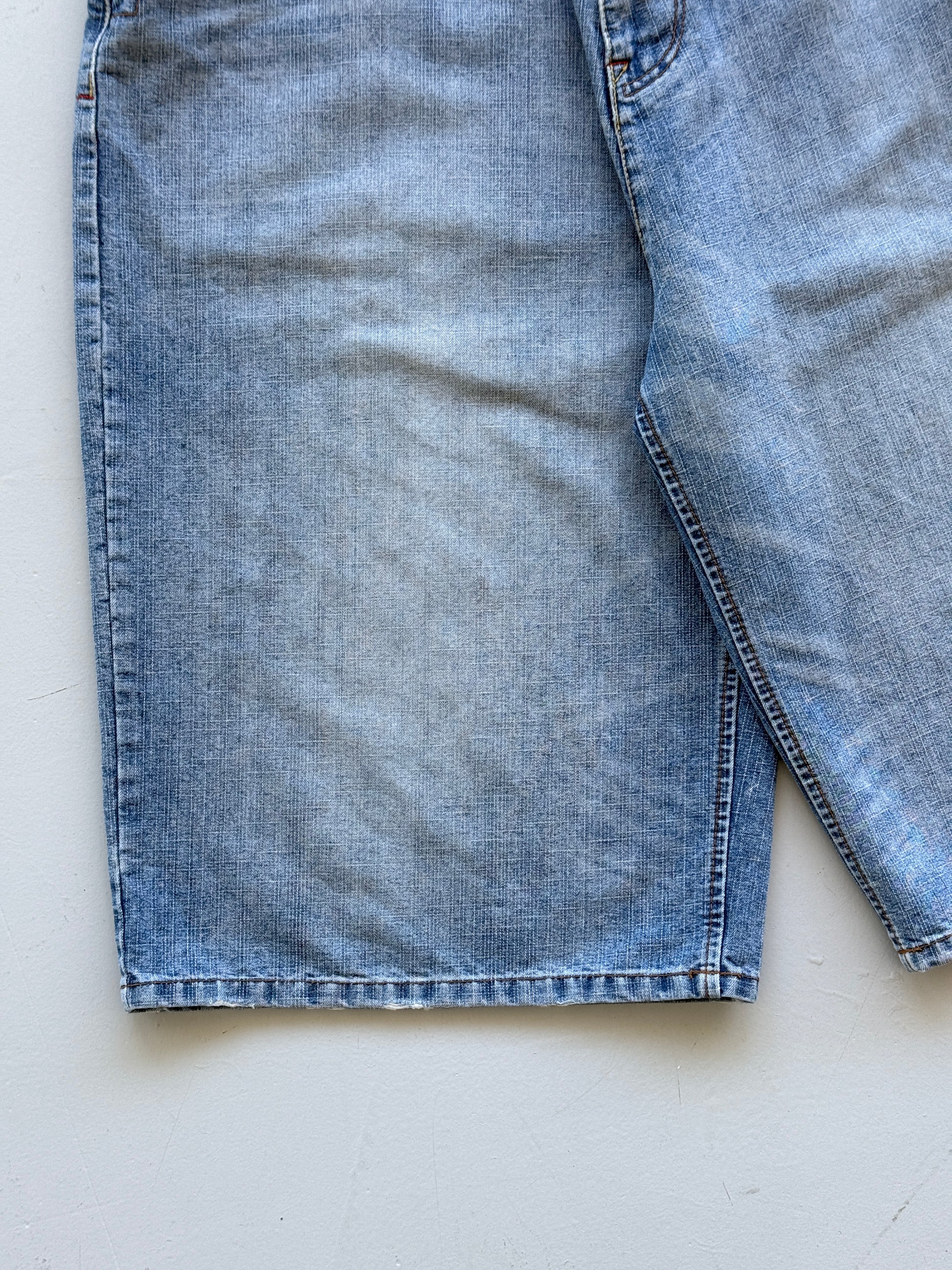 Light Blue Rocawear 00's Vintage Y2K Baggy Hip Hop Denim Shorts - W38 x L14