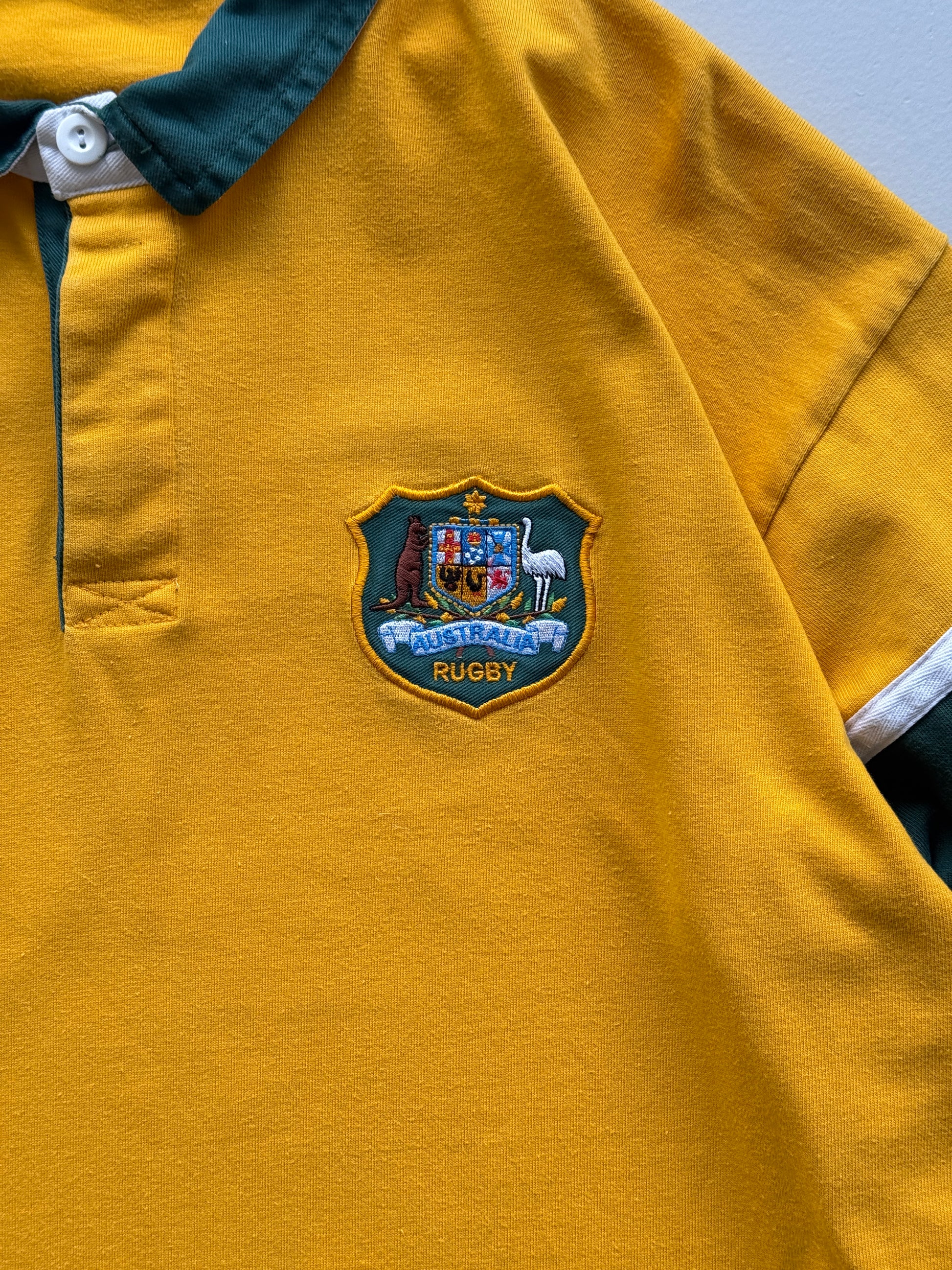 Yellow Australian Rugby Jersey Vintage Long Sleeve Replica - Oversized Medium