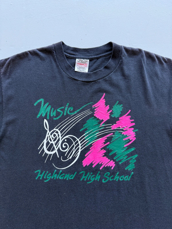 Black High School Music Vintage 90's Graphic T-shirt - Large