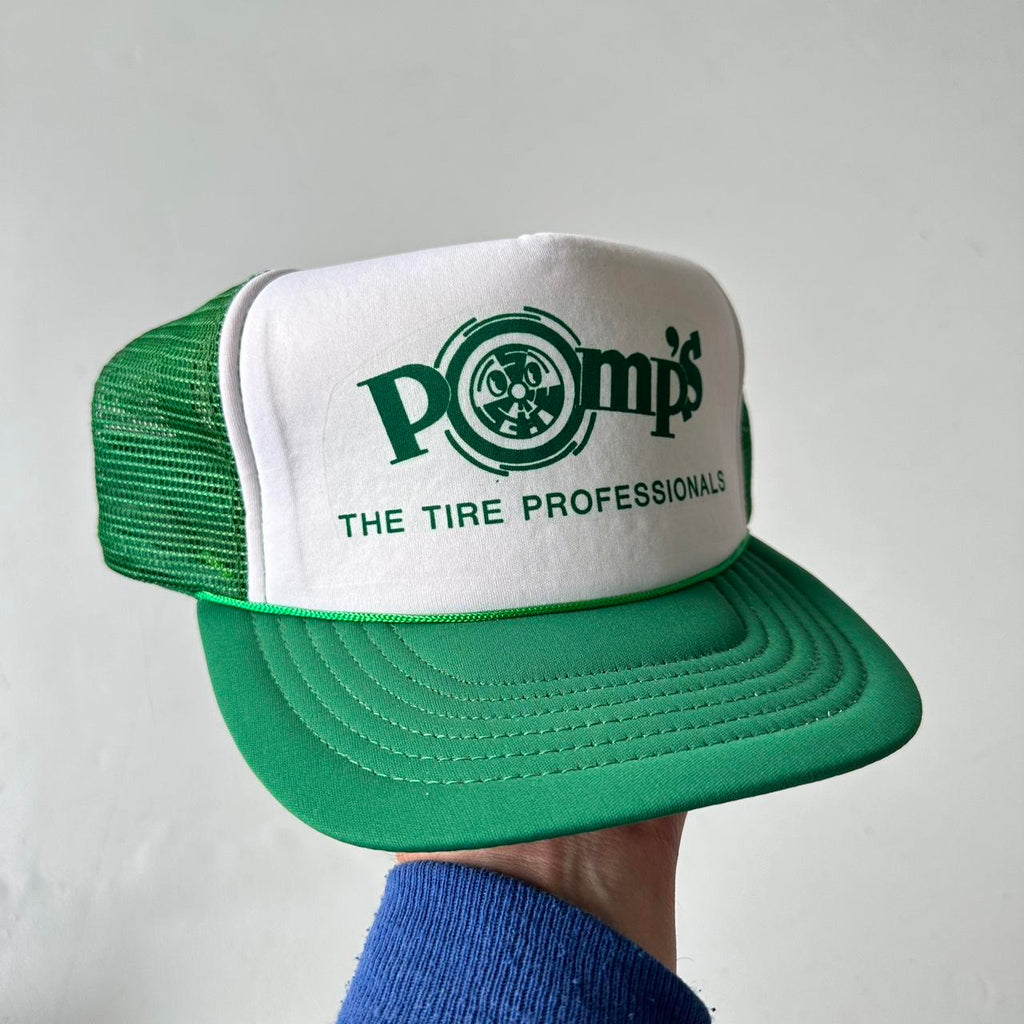 Green / White Pomp’s Mesh and Foam Trucker SnapBack Cap