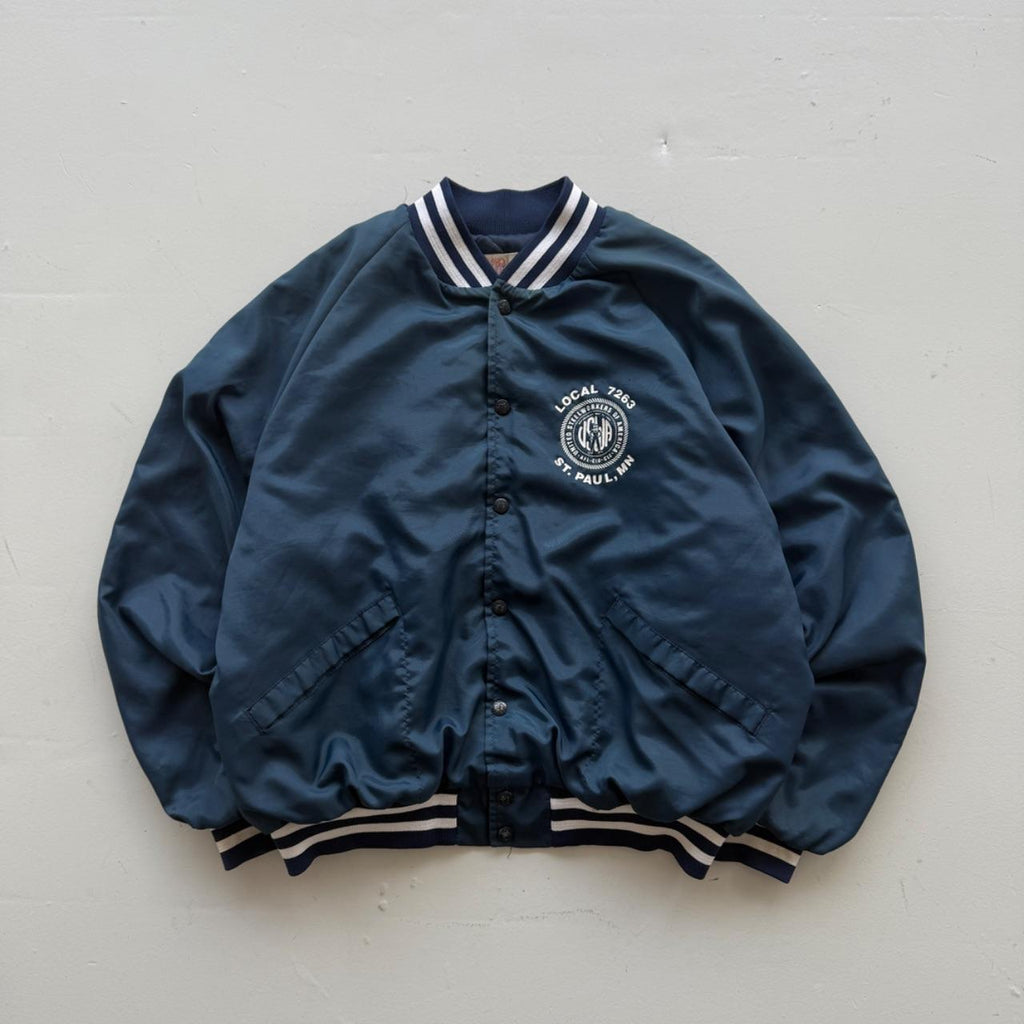 Navy Blue Local 7263 80s Varsity Windbreaker Coach Jacket - XL