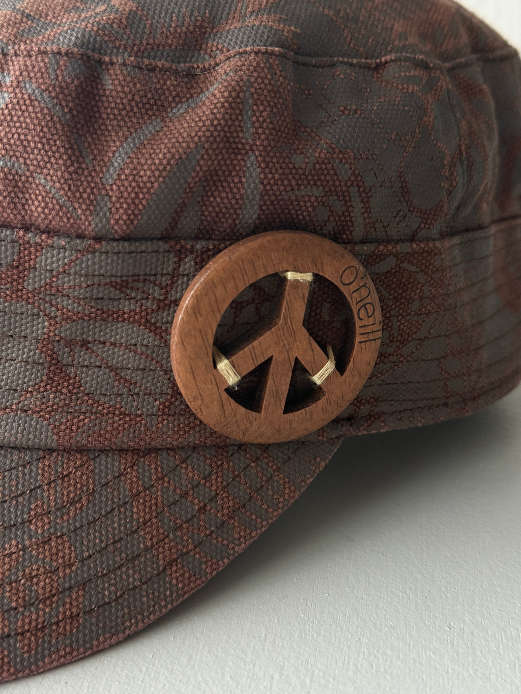 Brown O'neill Y2K Cadet Cap Military Style 00's Grunge Aesthetic