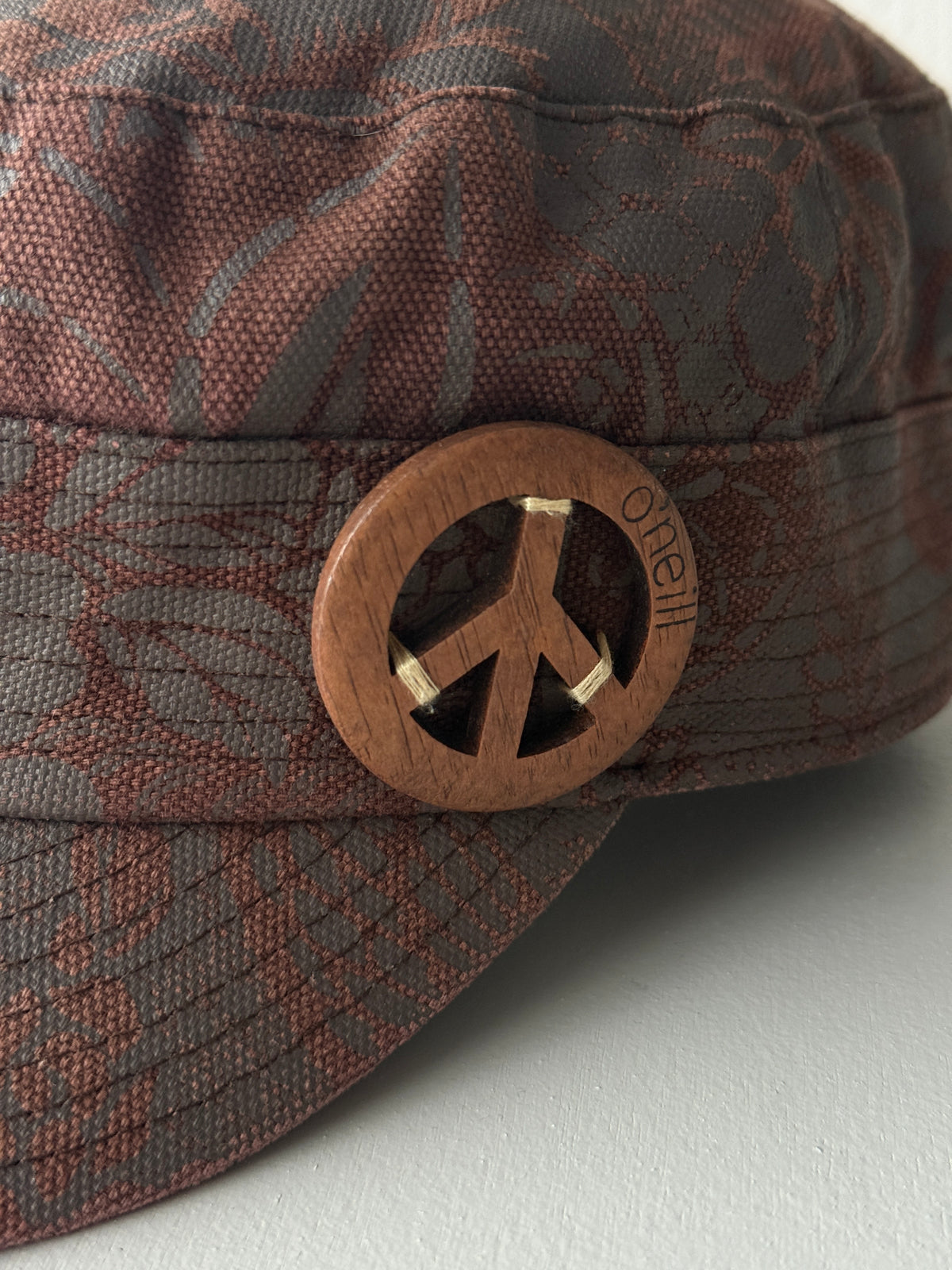 Brown O'neill Y2K Cadet Cap Military Style 00's Grunge Aesthetic