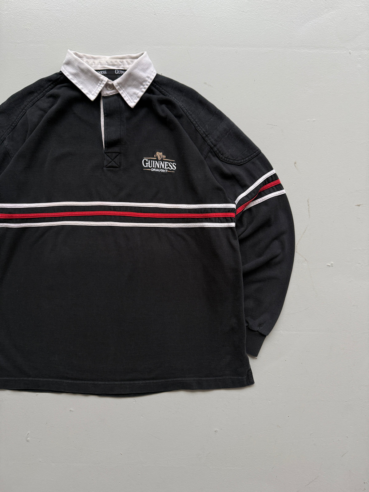 Guinness Draught Vintage Long Sleeve Rugby Polo - Large