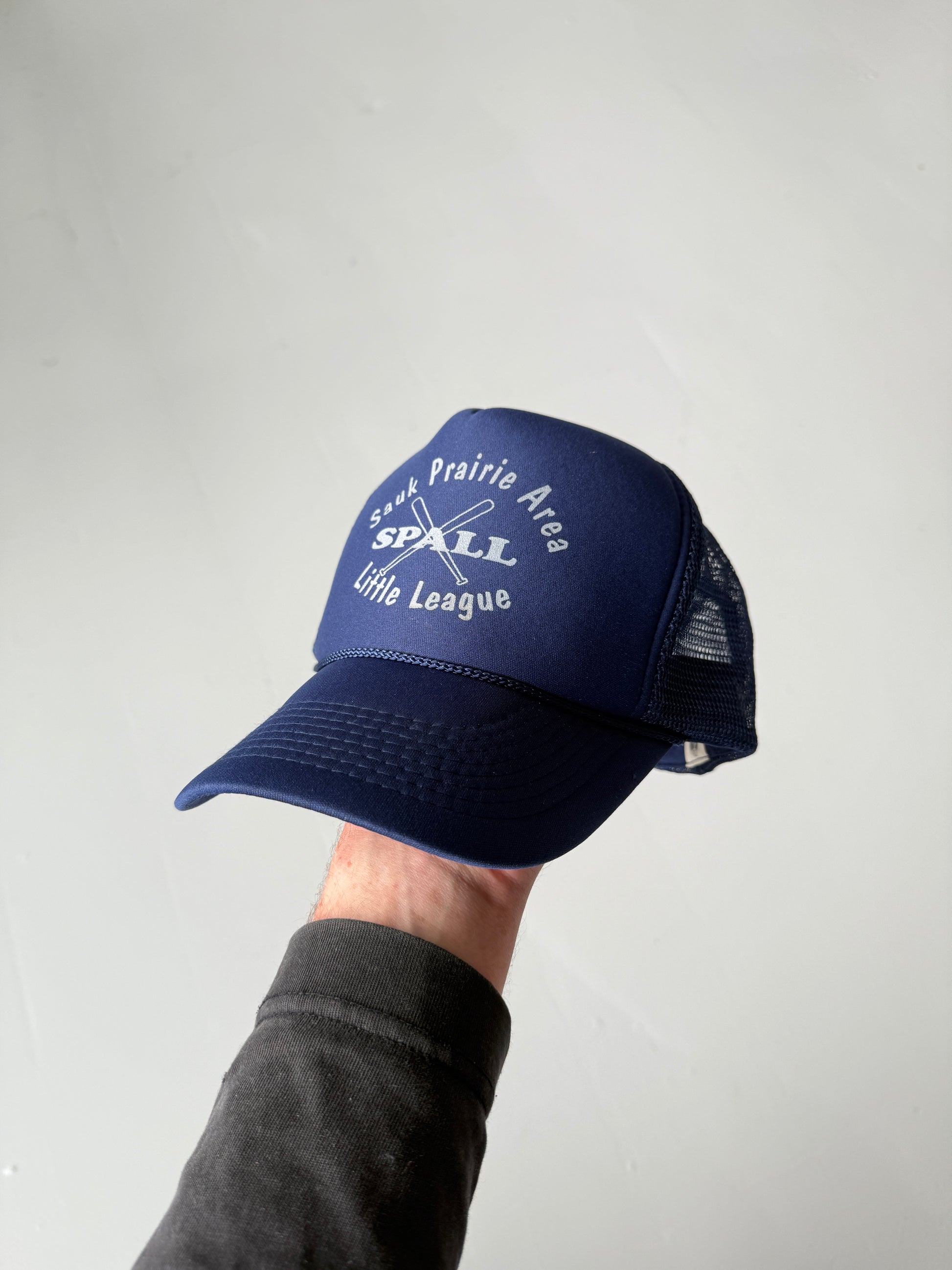 Blue Baseball Little League Vintage Foam and Mesh SnapBack Trucker Cap