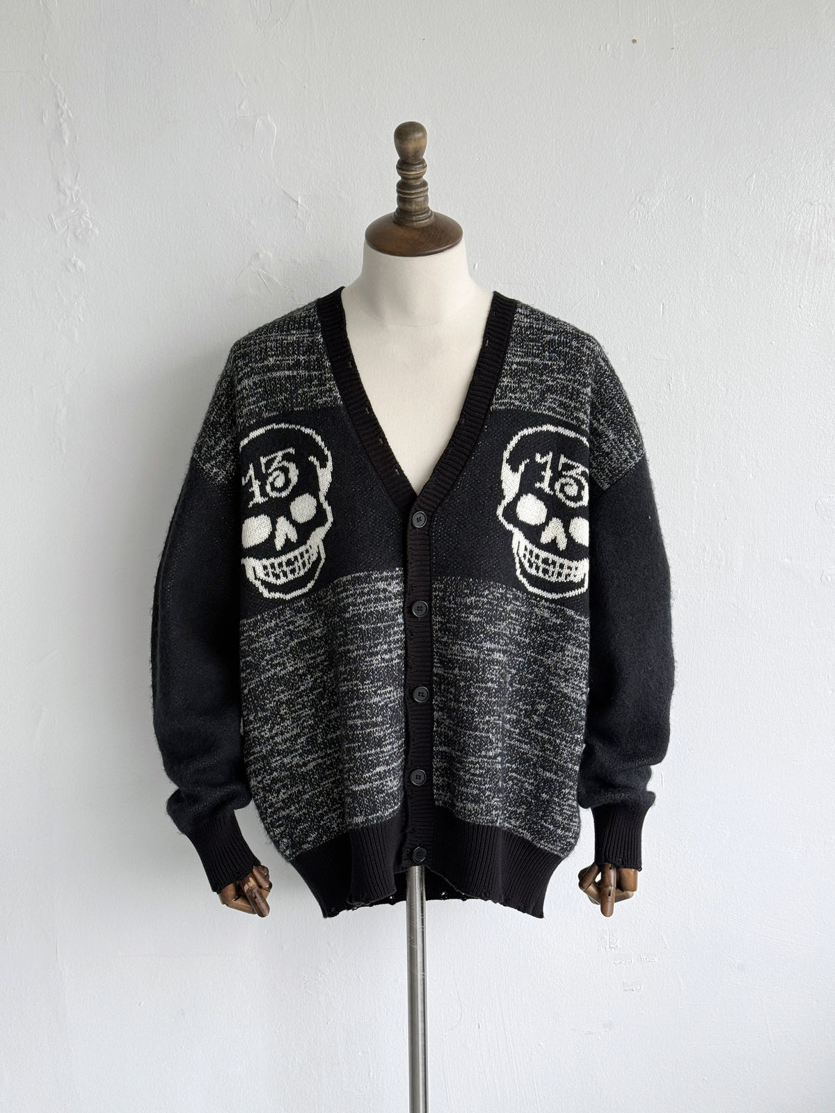 Ed Hardy Lucky 13 Skull Y2K Vintage Knitted Cardigan