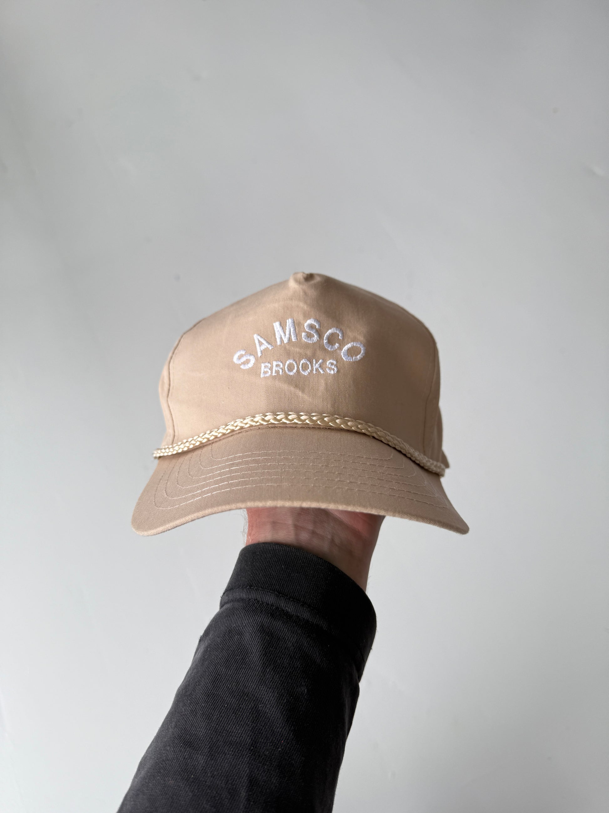 Cream Samsco Brooks Vintage Cotton SnapBack Trucker Cap