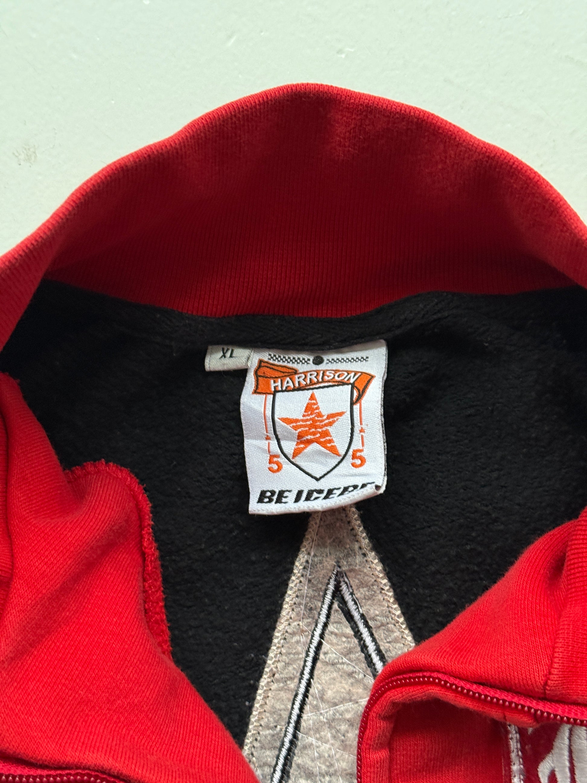 Red Harrison Dare Devil Vintage 90's Zip Up Sweatshirt - Medium