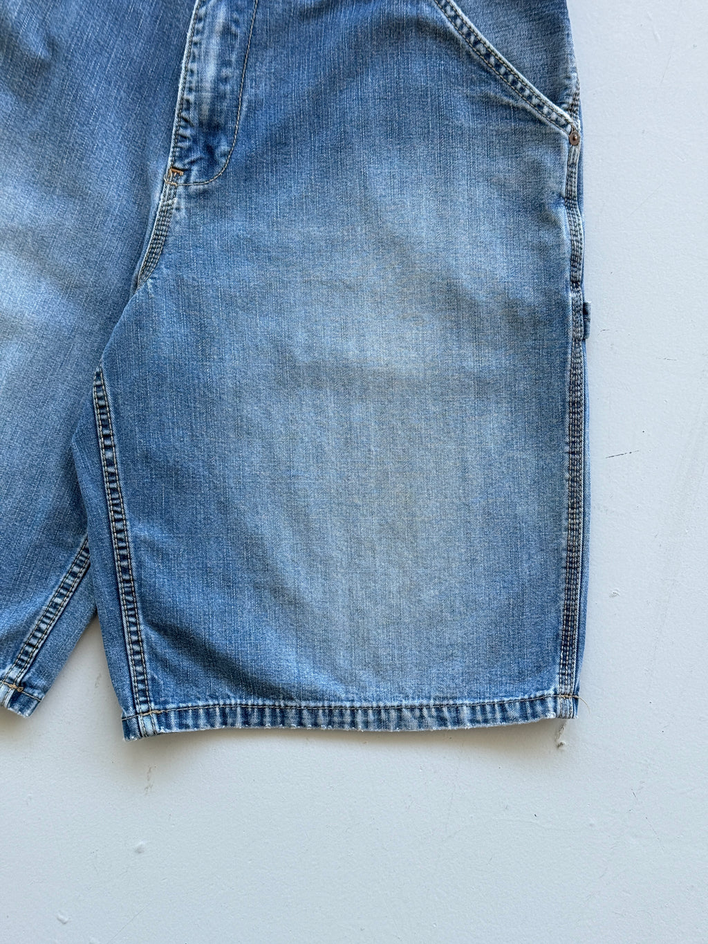 Light Blue Old Navy 00's Vintage Y2K Baggy Carpenter Denim Shorts - W34 x L12.5