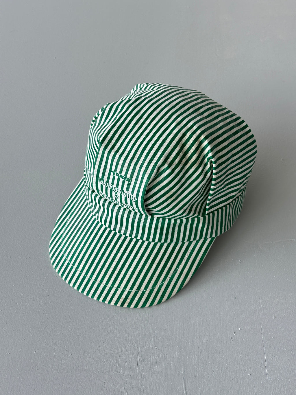 Green & White Tandem Striped 90's Vintage SnapBack Trucker Cap