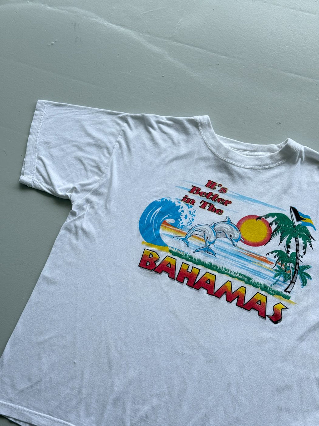 Bahamas 'It's Better in The Bahamas' Dolphins Vintage Tourist T-Shirt - Large
