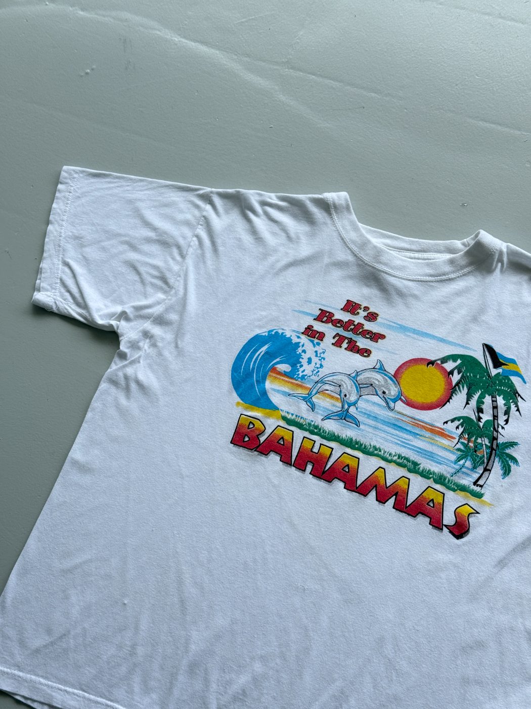 Bahamas 'It's Better in The Bahamas' Dolphins Vintage Tourist T-Shirt - Large