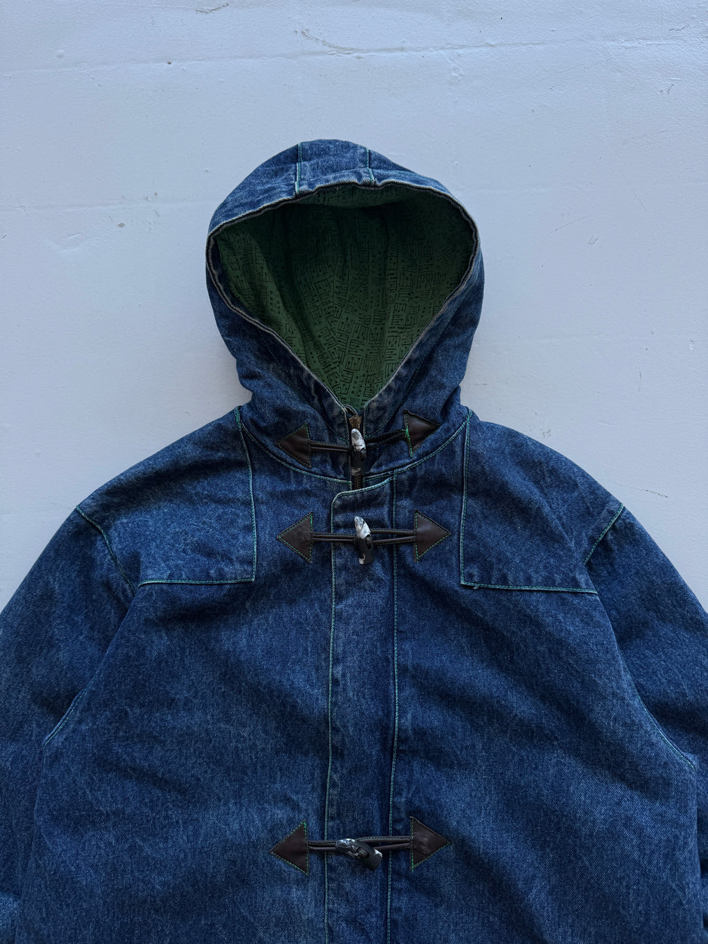 Blue Wrangler 90's Vintage Denim Parka Jacket - Medium