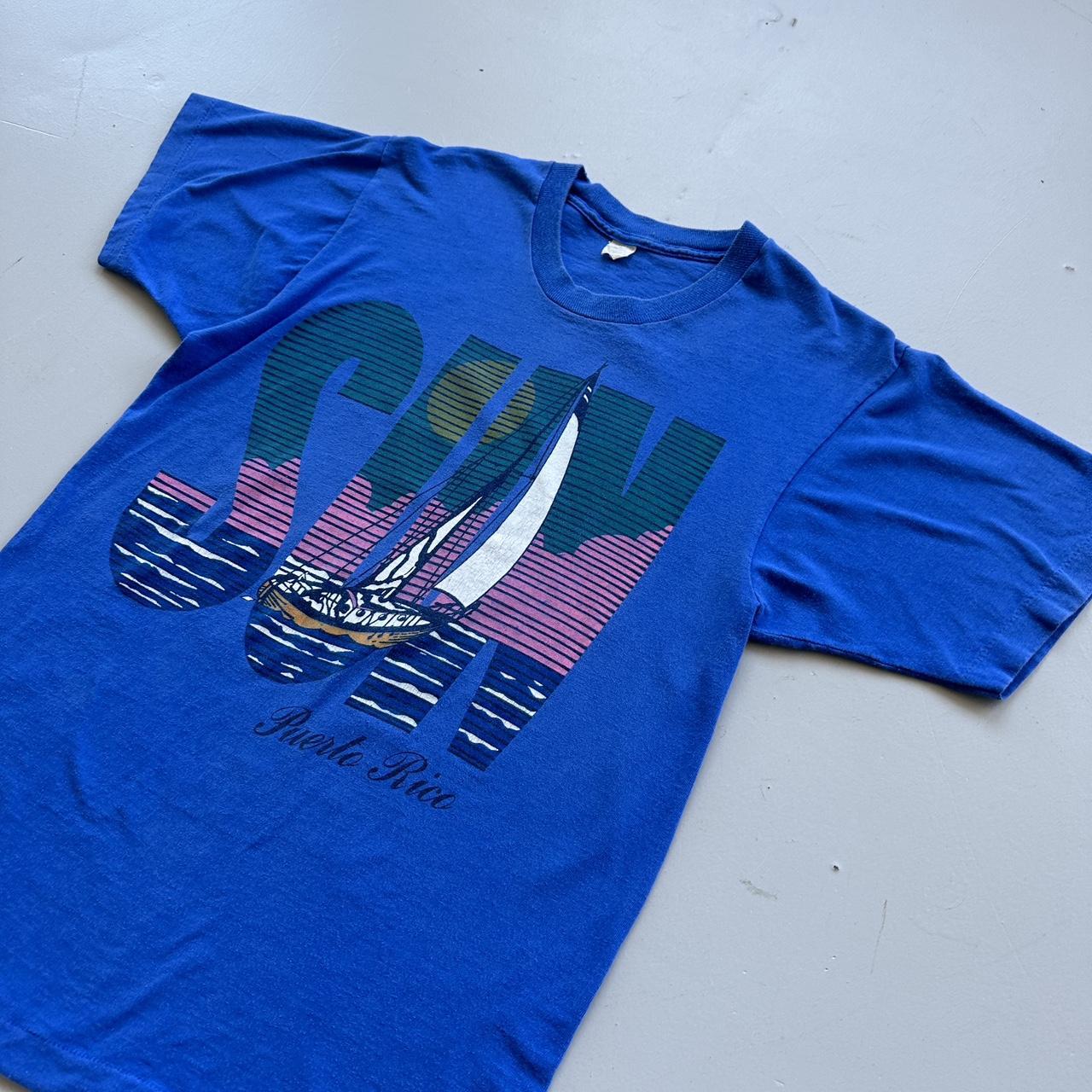 Blue SUN 90s Vintage T-shirt - Medium