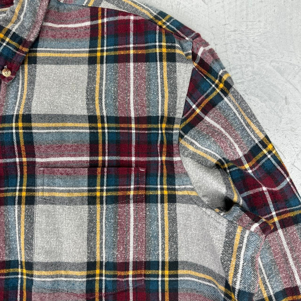 Burgundy and Grey 90s vintage Checkered Shirt - 2XL