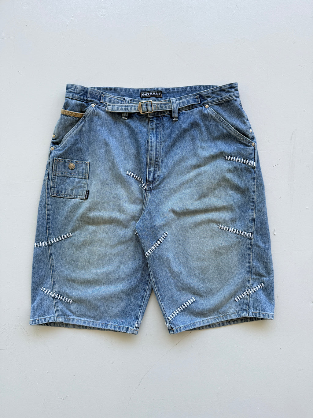 Light Blue Outkast 90's Vintage Baggy Hip Hop Denim Shorts - W40 x L12.5