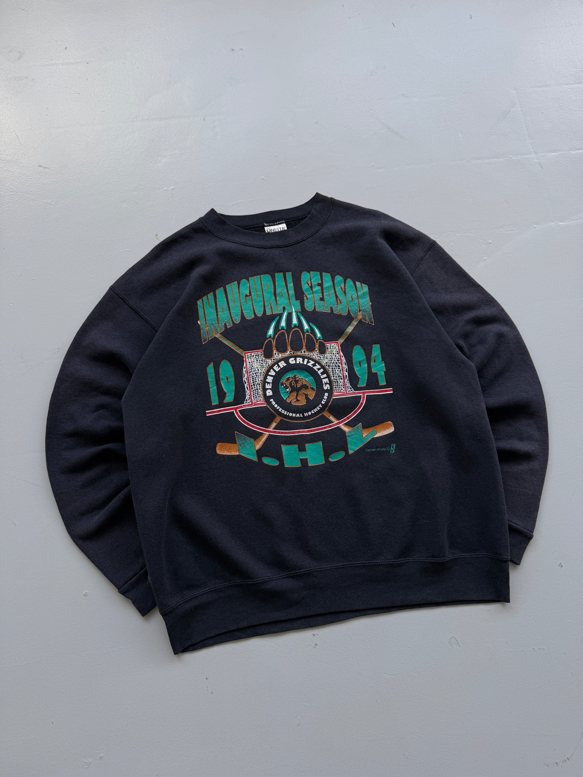 Denver Grizzlies IHL 1994 Inaugural Season Vintage Sweatshirt - Large