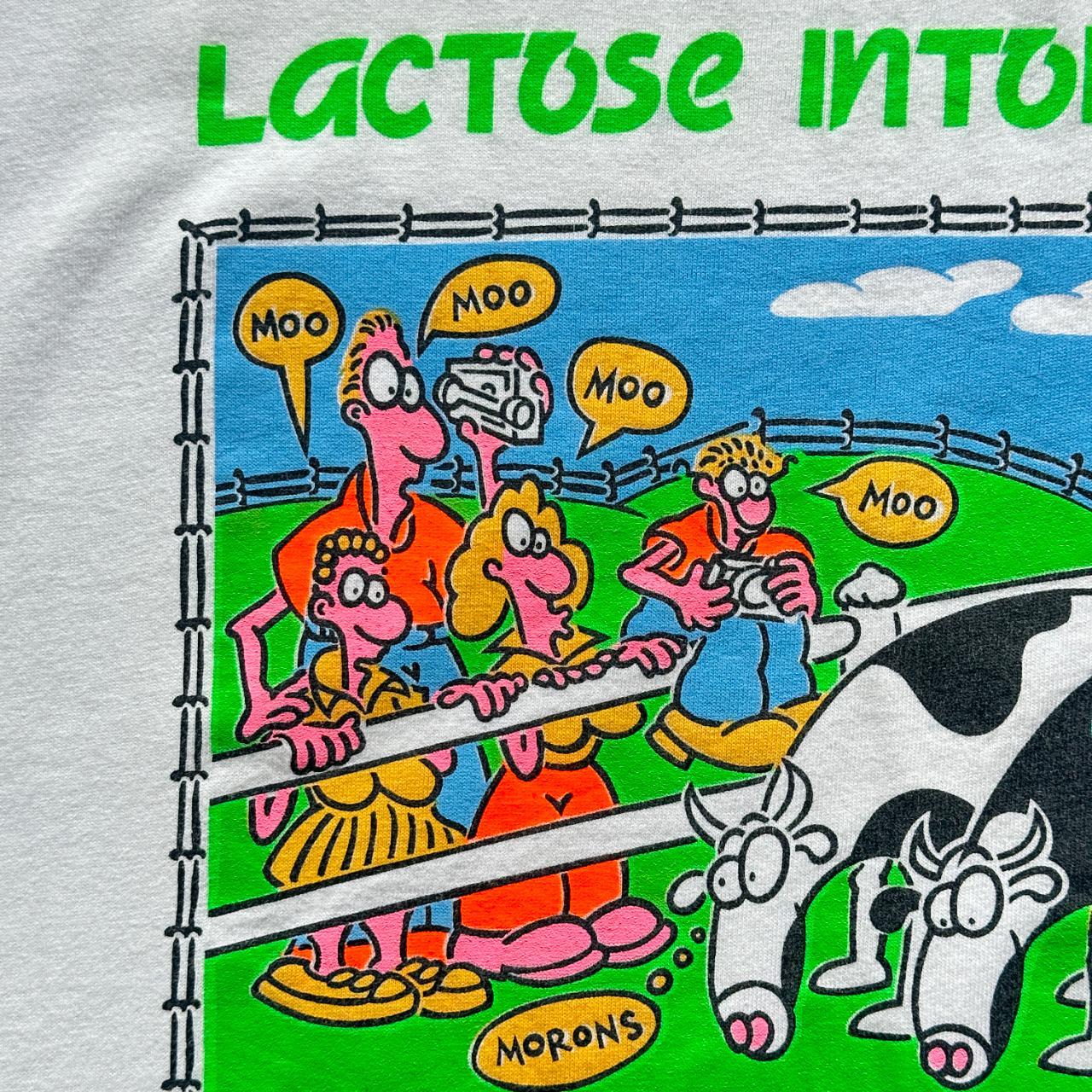 White Lactose Intolerance Vintage 90's T-shirt - XL