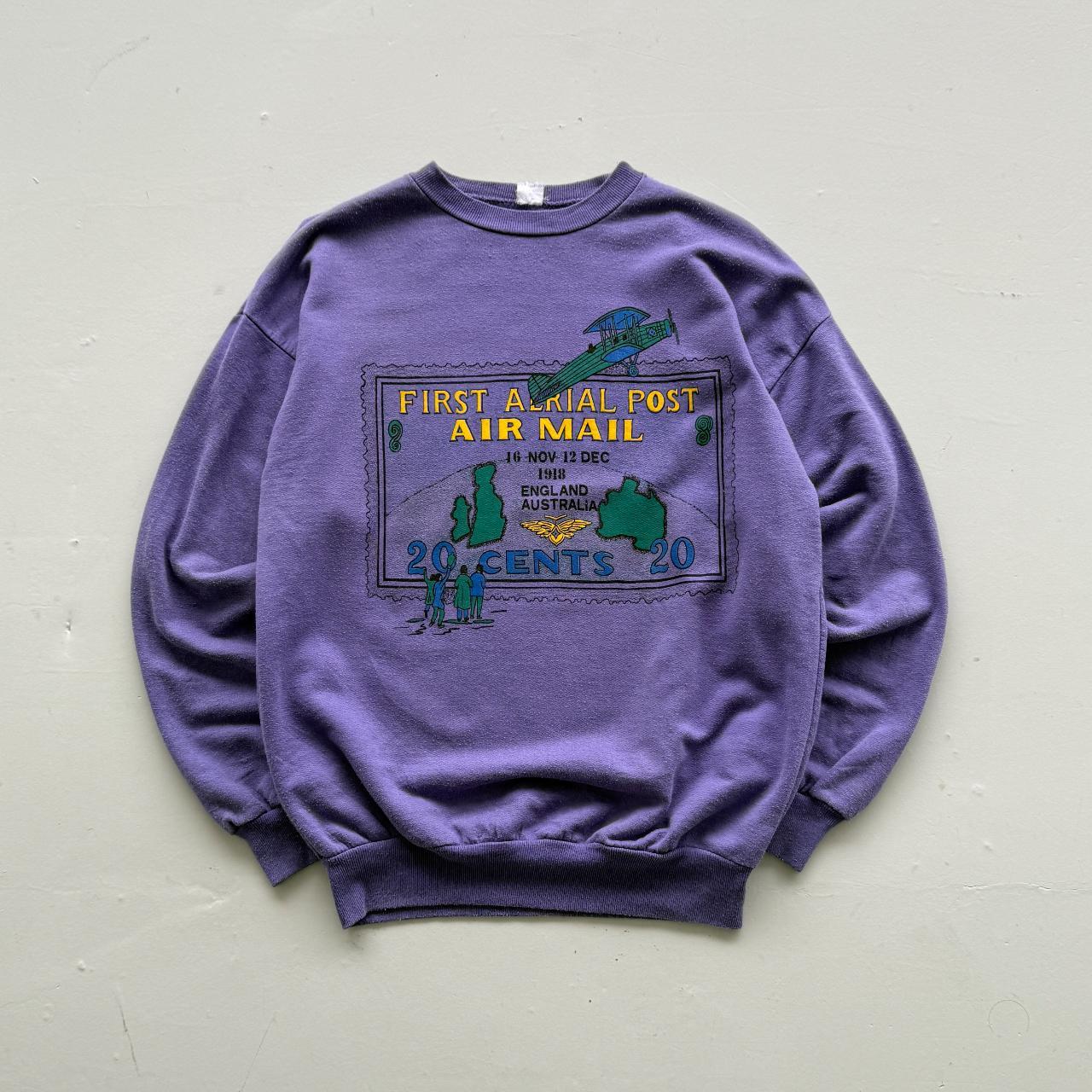 Purple Air Post 80’s Vintage Graphic Sweatshirt - Large