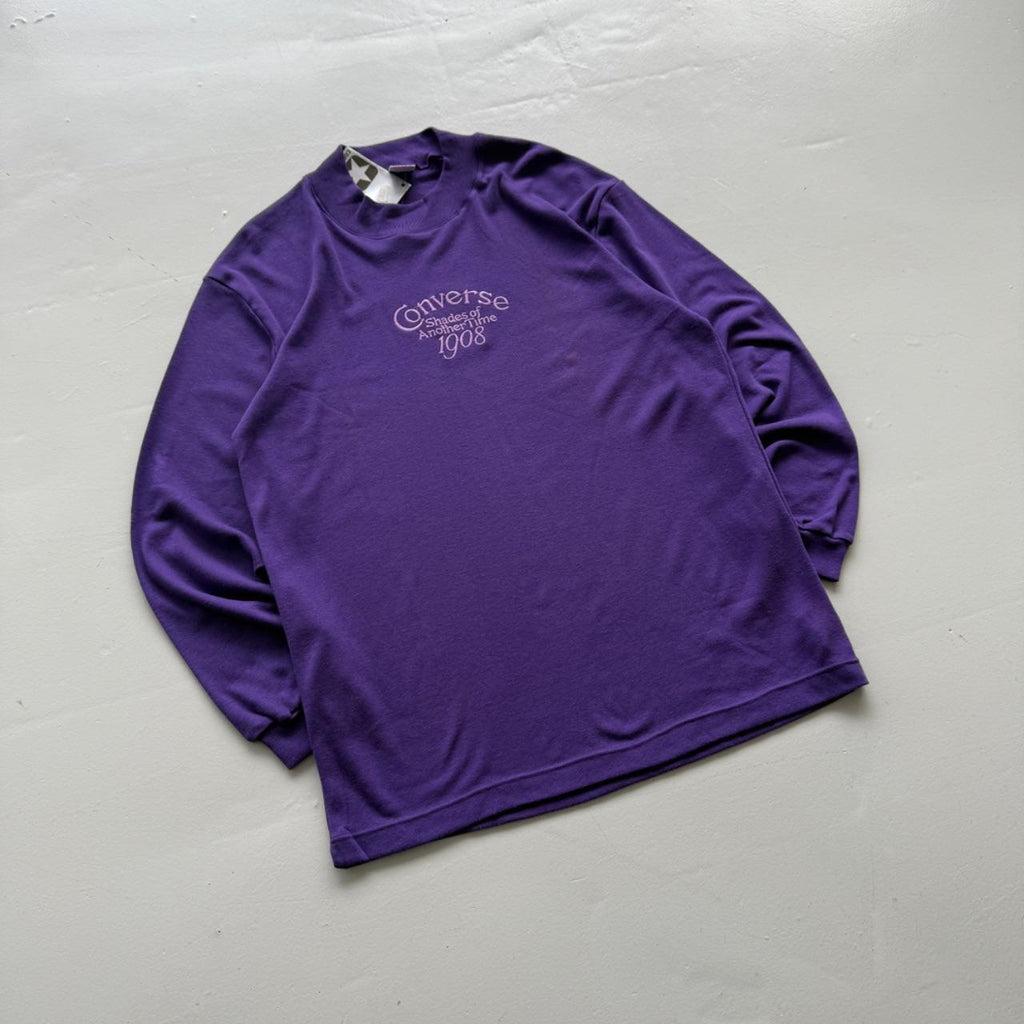 Purple Converse 90's Deadstock Graphic Mock Neck Sweatshirt - Large