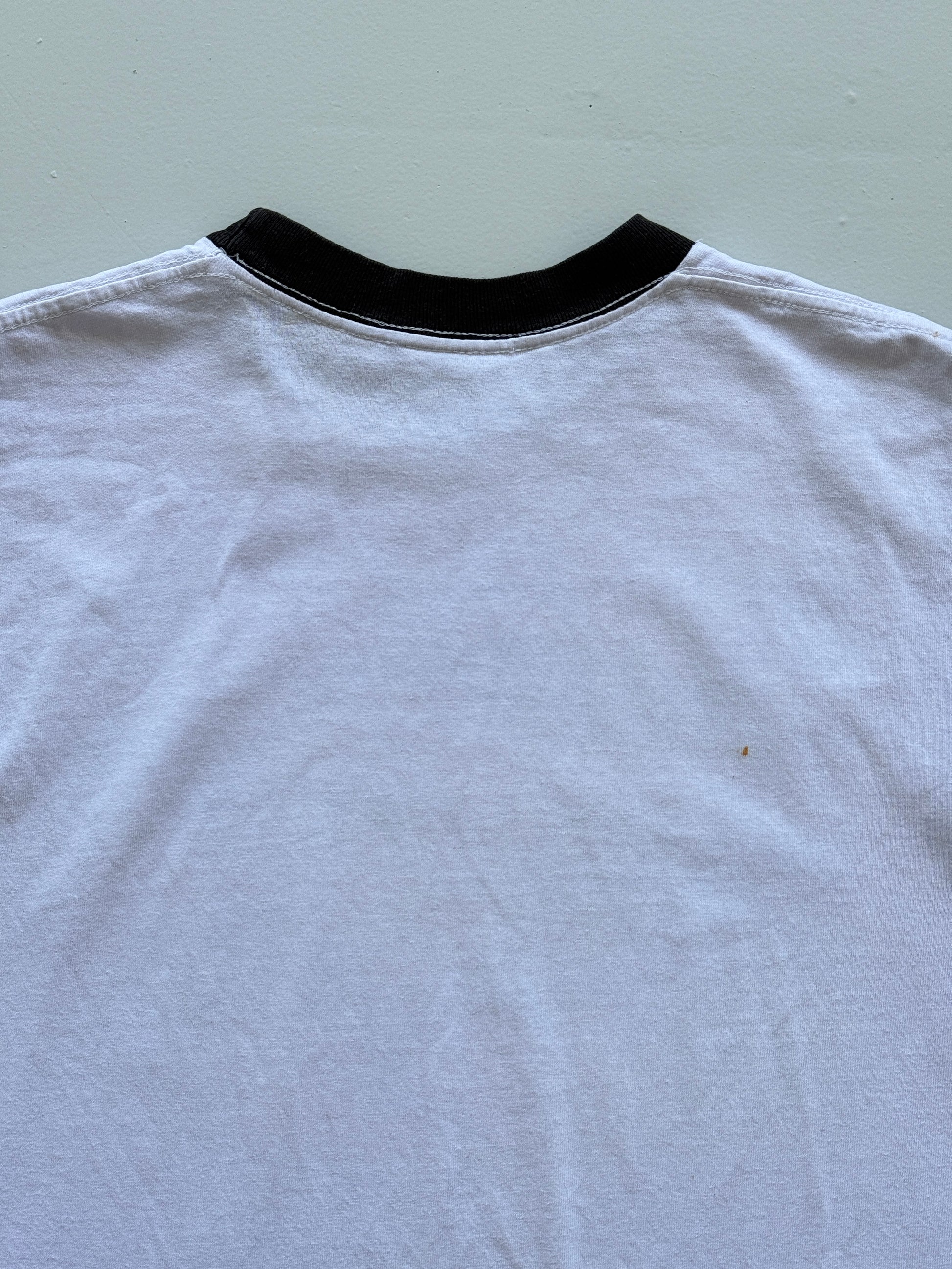 White Speed Racer 90's Vintage Anime Graphic Ringer T-Shirt - Medium