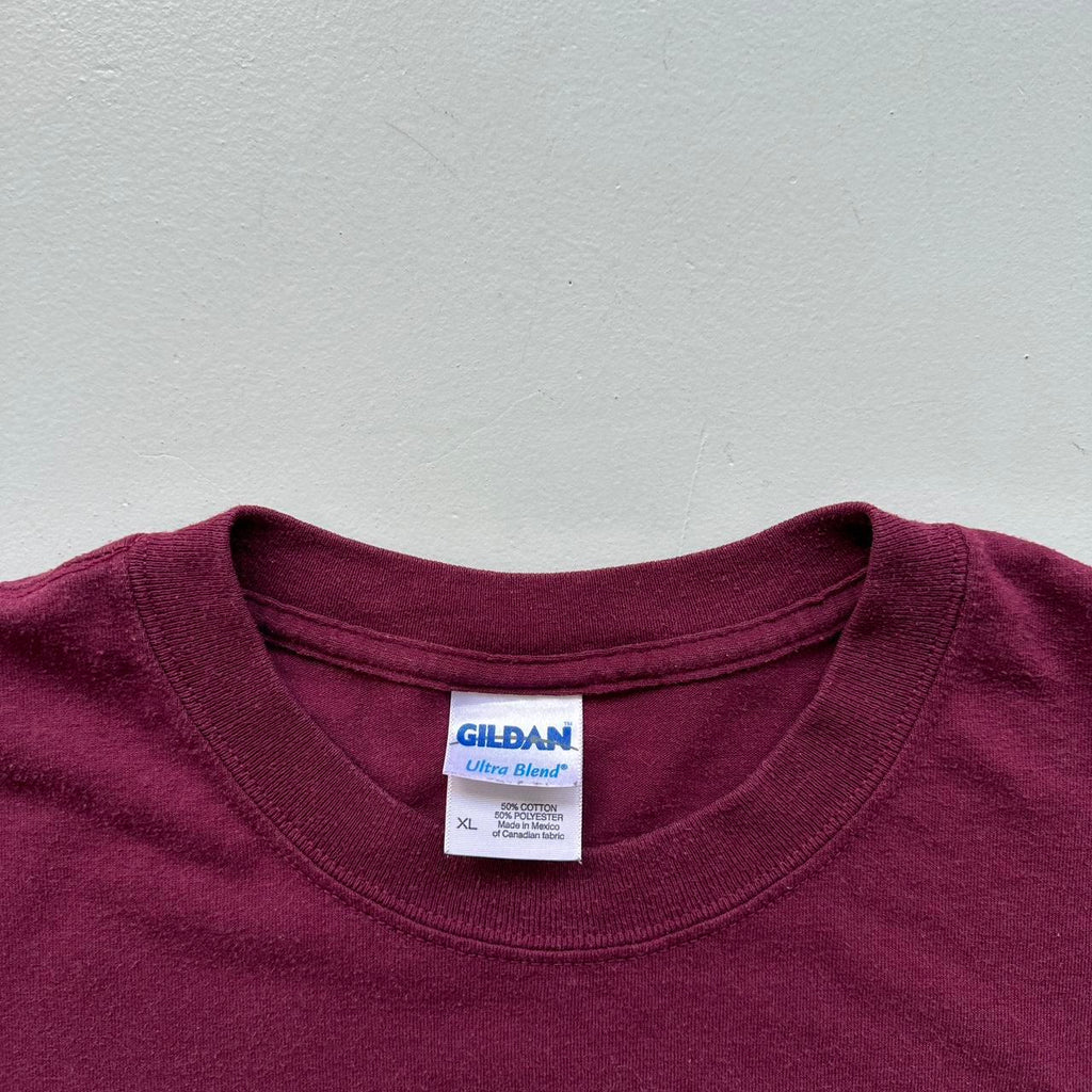 Burgundy Red Mountain Lion Football American Sports 00s Vintage T-shirt - XL