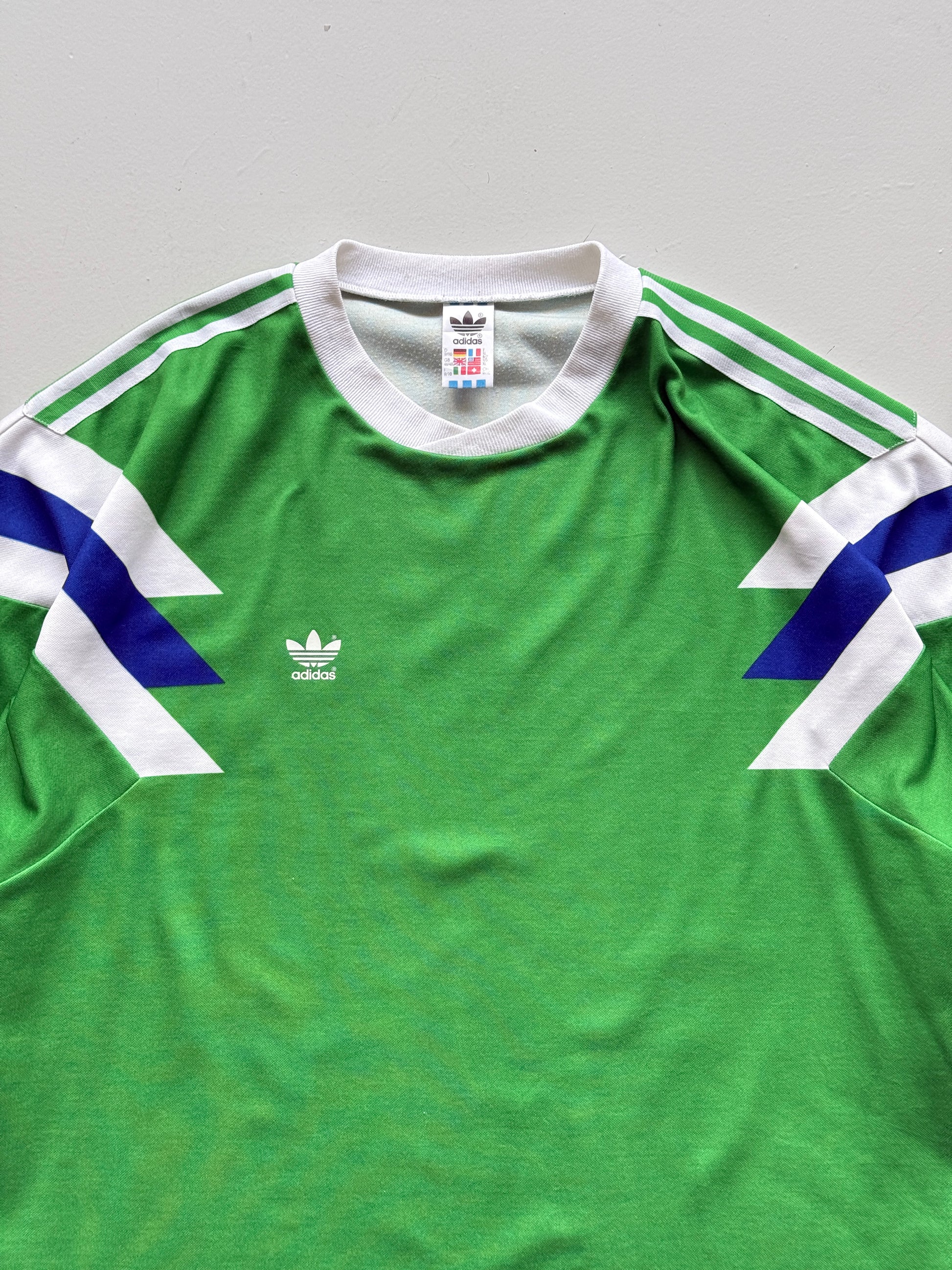 Adidas Blank 80's/Early 90's Vintage Long Sleeve Football Shirt - XL