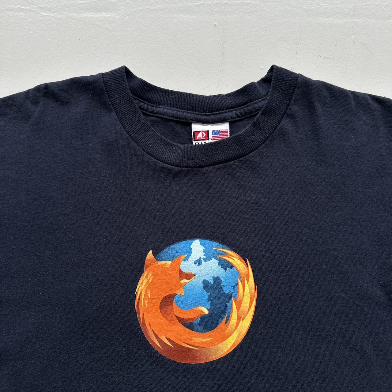 Navy Mozilla Firefox 00s Vintage Graphic T-Shirt - Large