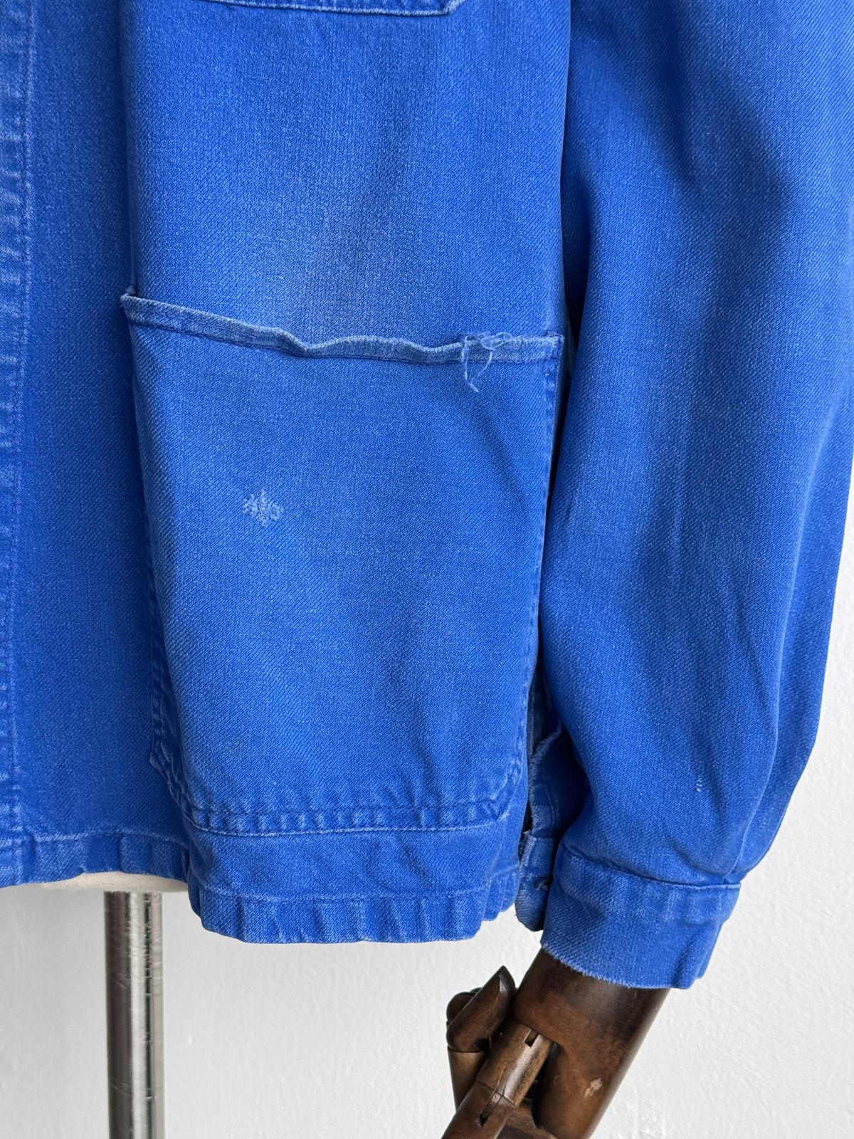 Thrashed Blue Beugnet 60's Vintage Workwear Chore Jacket CH556 - Medium