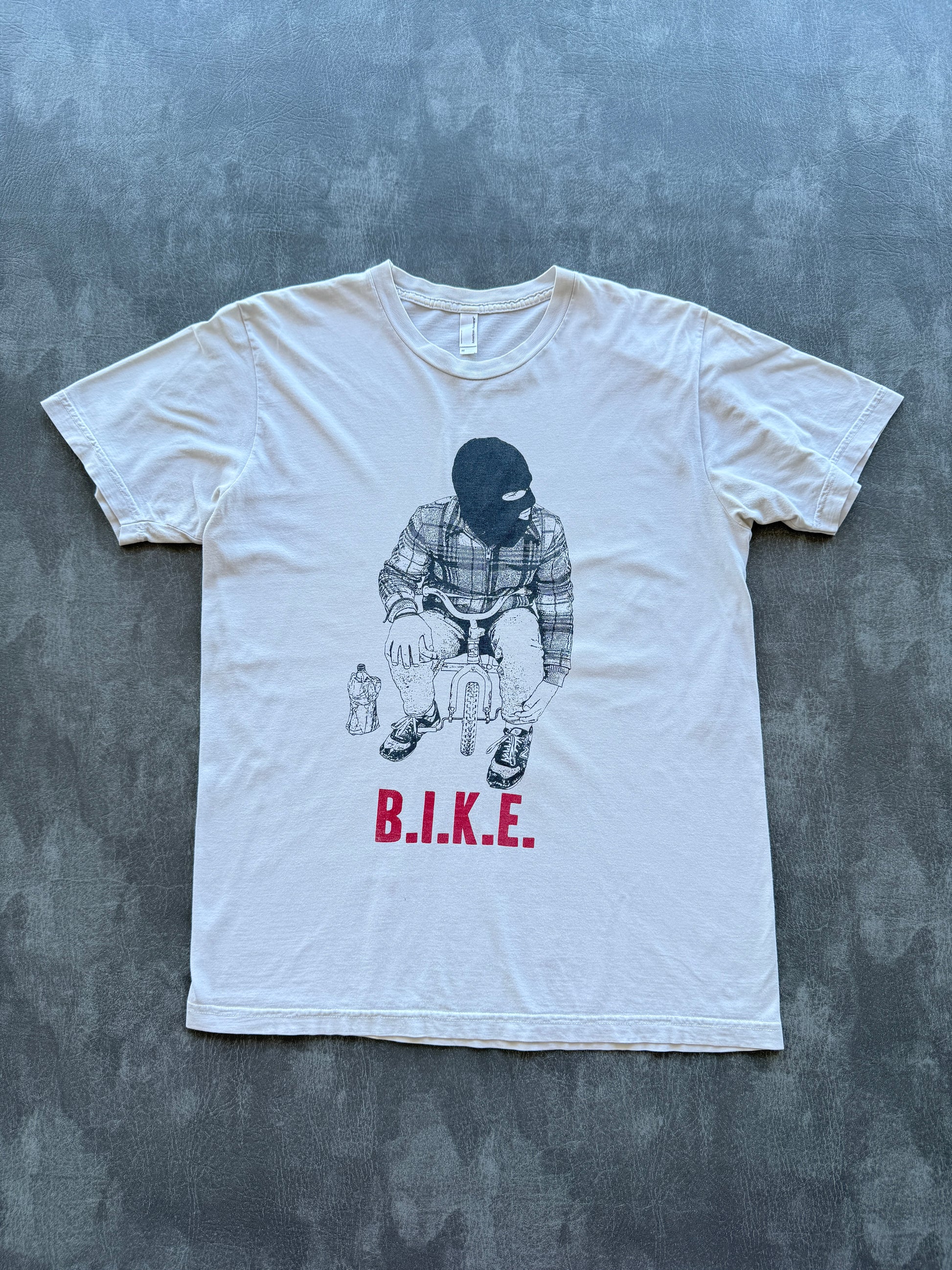 Cream B.I.K.E. Balaclava BMX Y2K Vintage Graphic T-Shirt - Medium