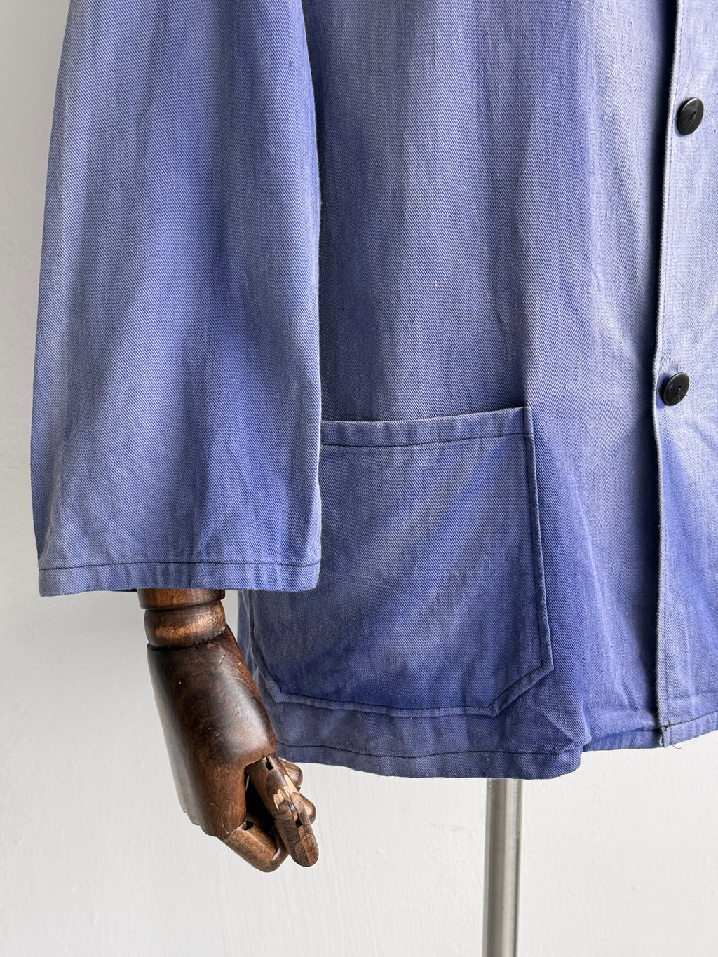 Faded Blue French 1970's Vintage Workwear Chore Jacket CH389 - Small