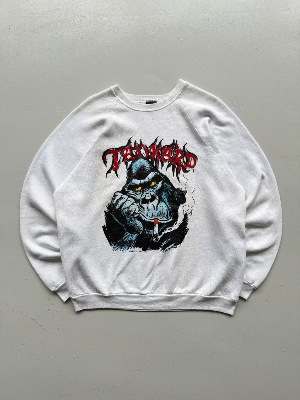 White Rare Tankard Metal Band Vintage Sweatshirt 90's Crewneck - Large