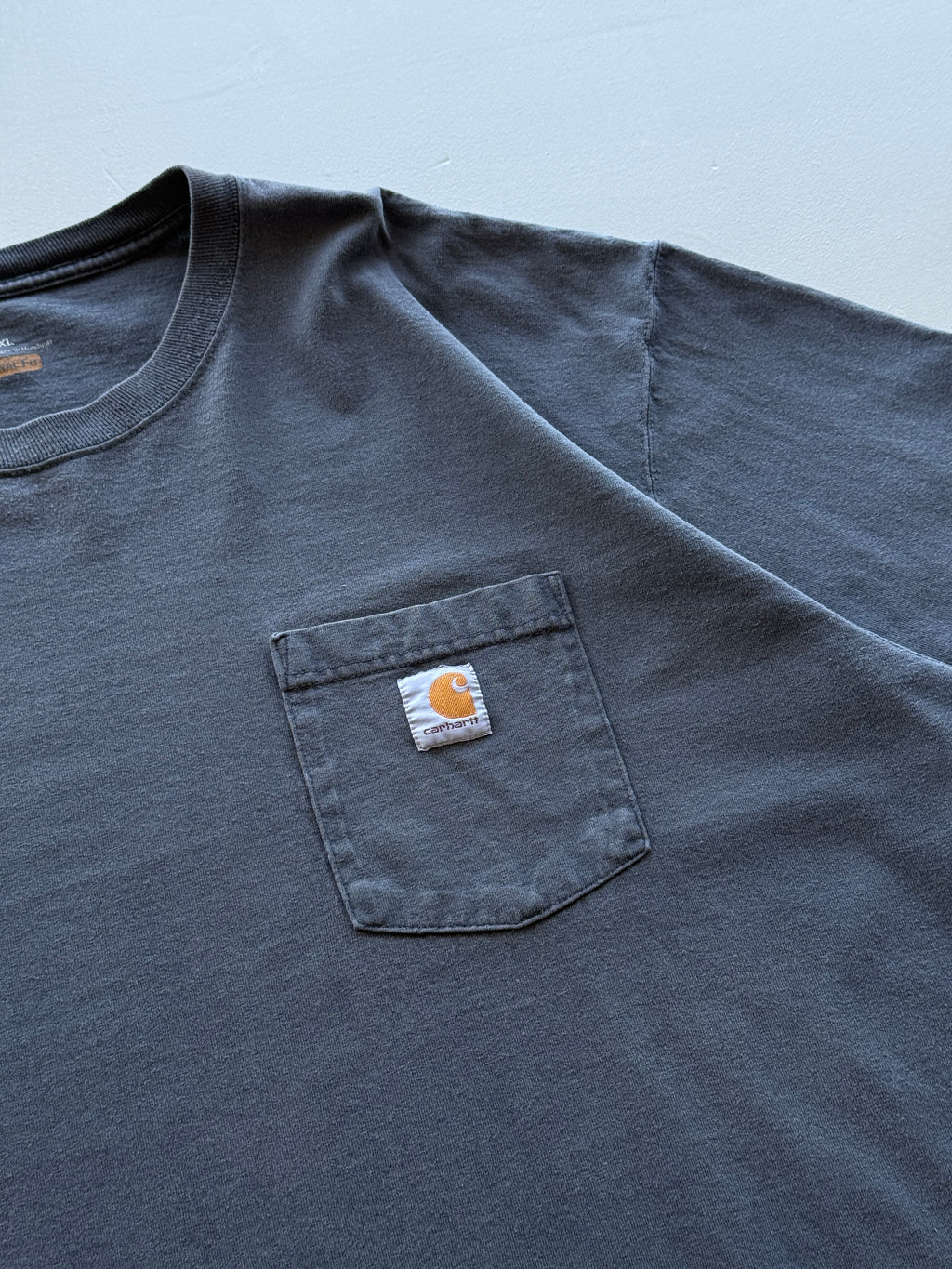 Faded Black Carhartt Original Fit Vintage Pocket T-Shirt - XXL